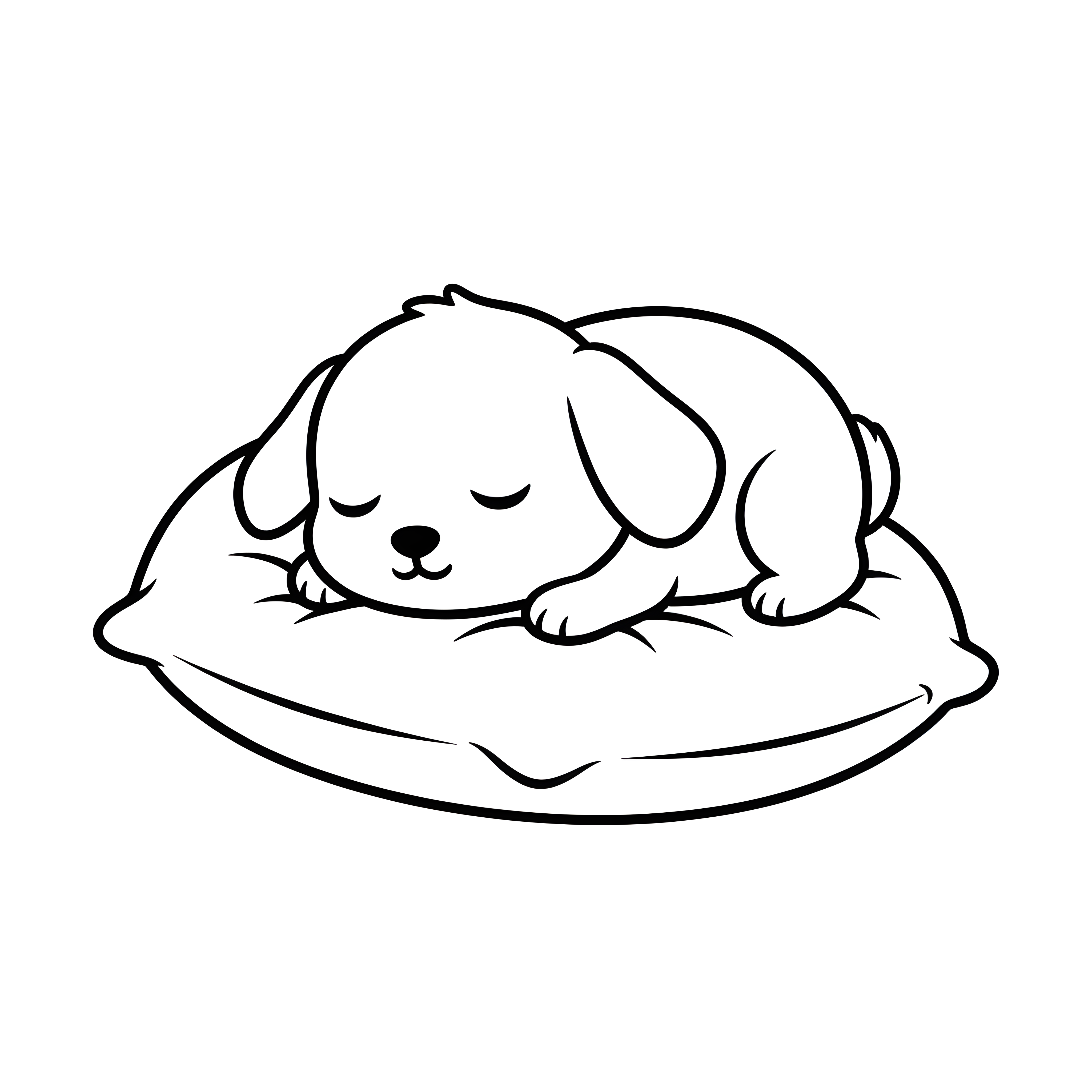 Schlafender Welpe auf weichem Kissen