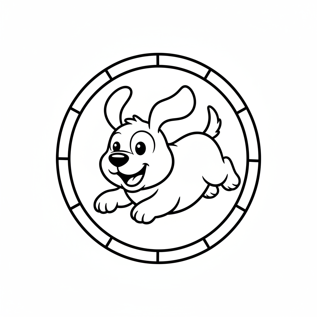 Springender Hund im Kreis