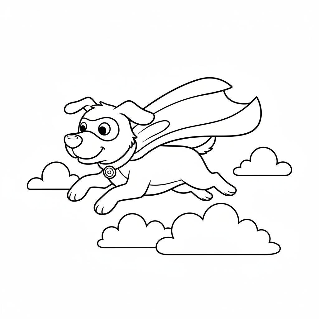 Süßer Superhund im Flug