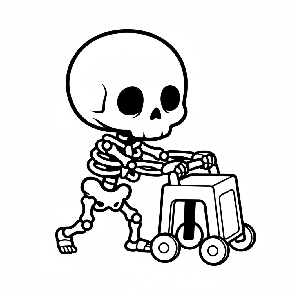 Babyskelett mit Gehwagen