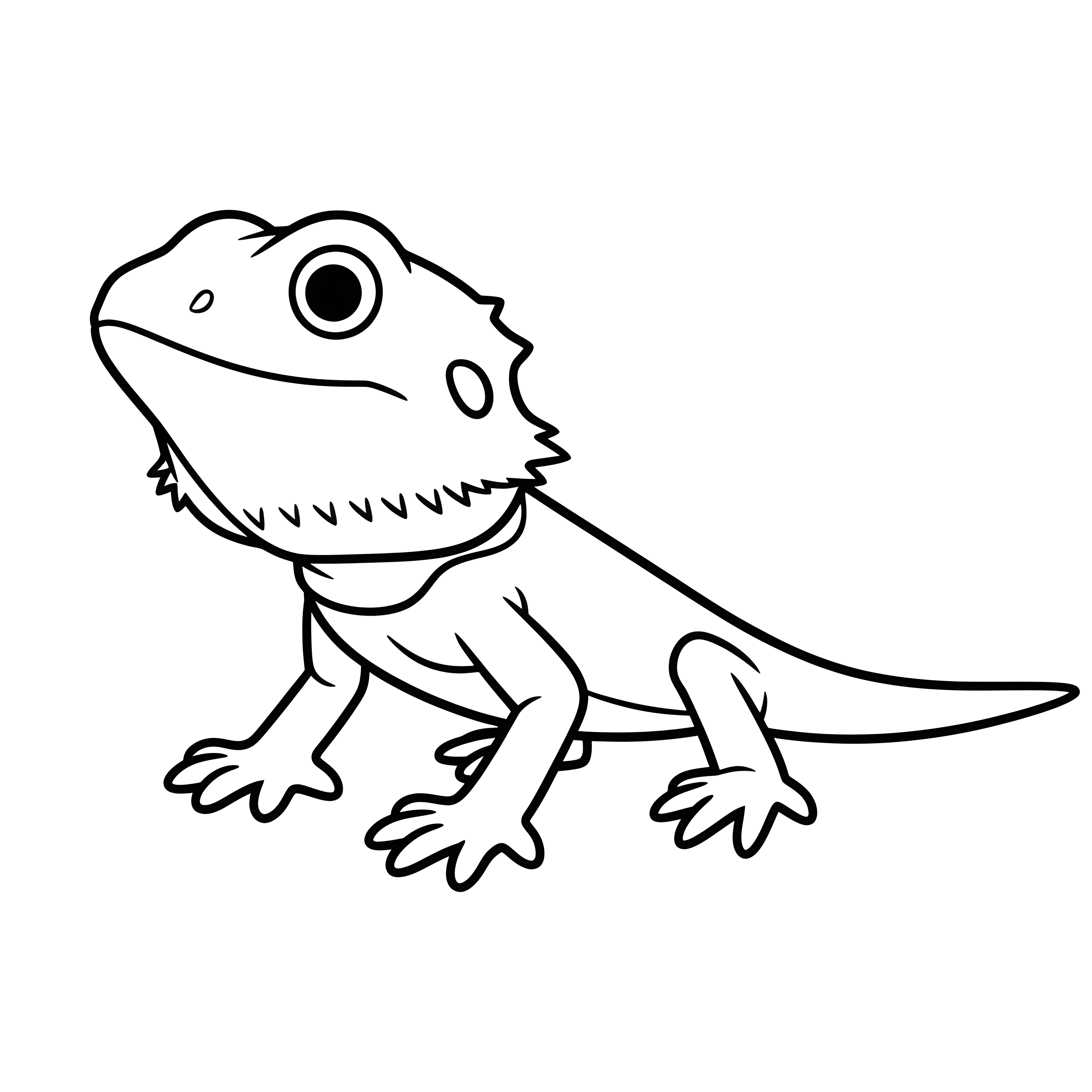 Bartagame mit Stachelbart zum Ausmalen