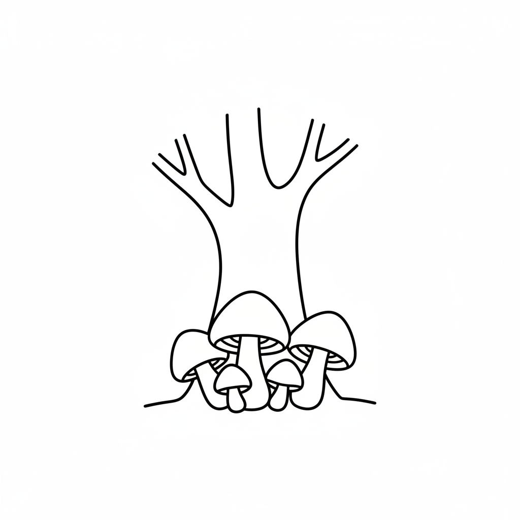 Baumstamm mit Pilzen