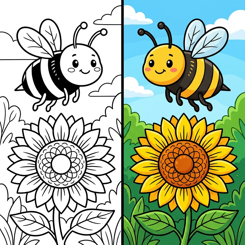 5 Biene Ausmalbilder - Kostenlose Malvorlagen Ausmalbilder