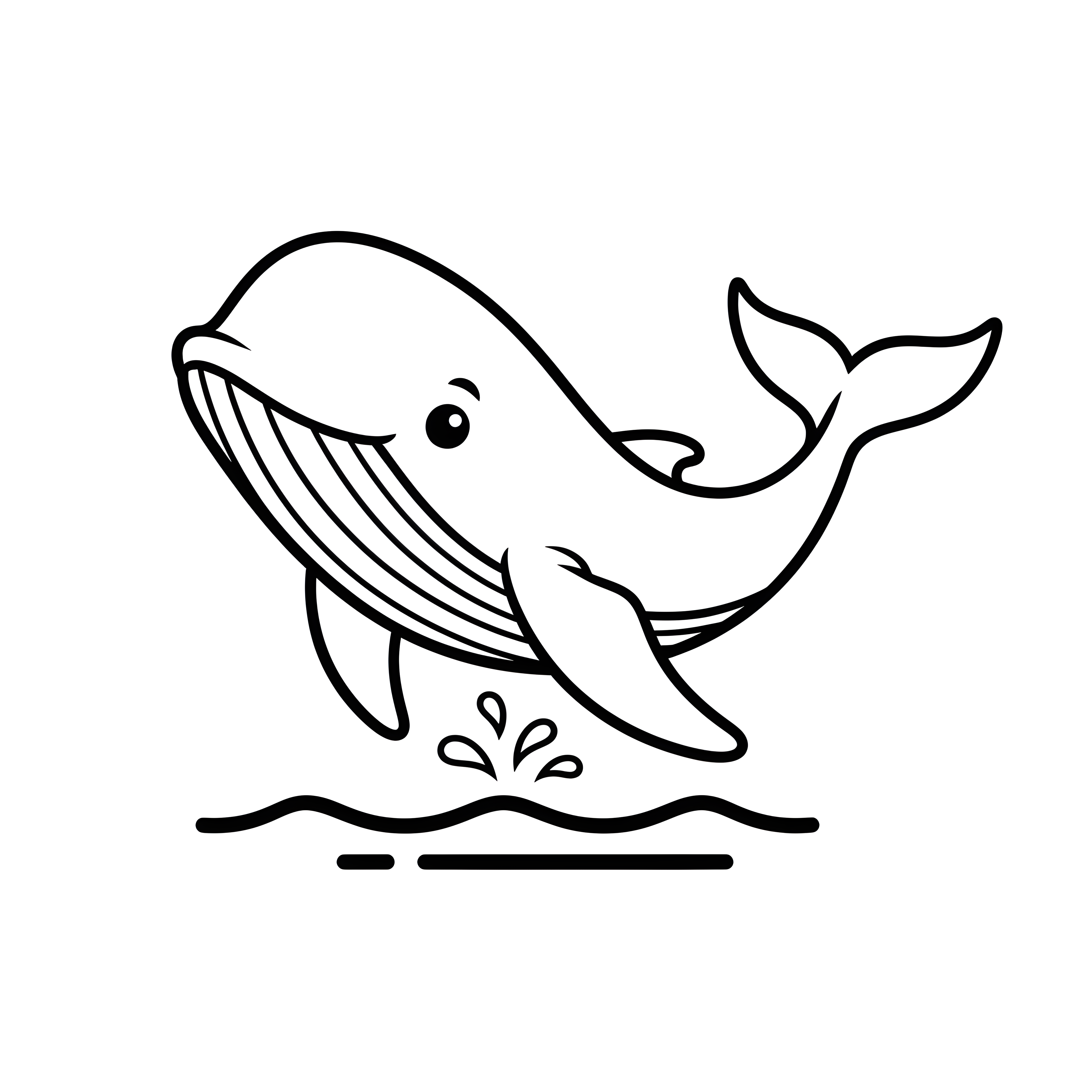 Buckelwal springt fröhlich aus dem Wasser