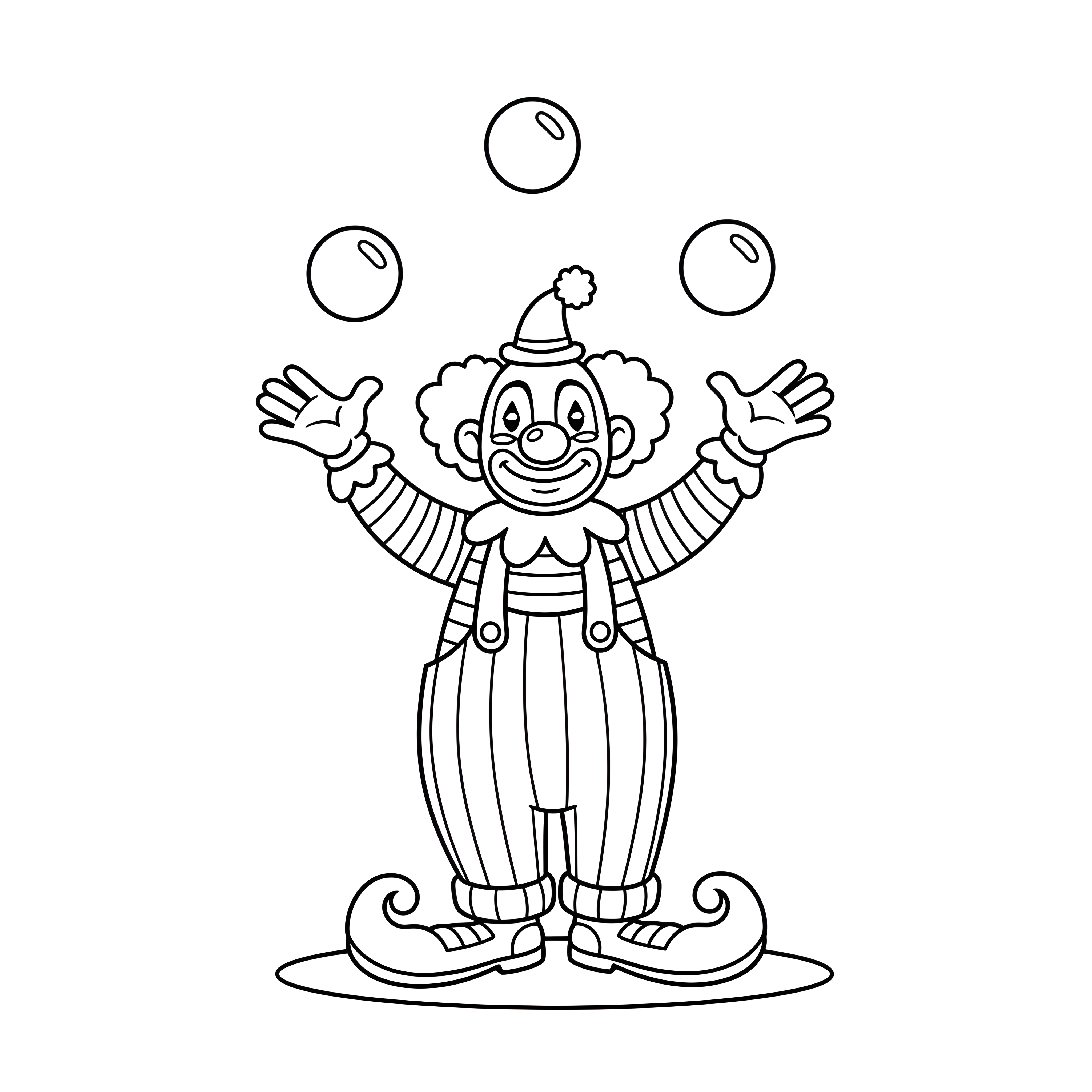 Clown jongliert fröhlich beim Karneval