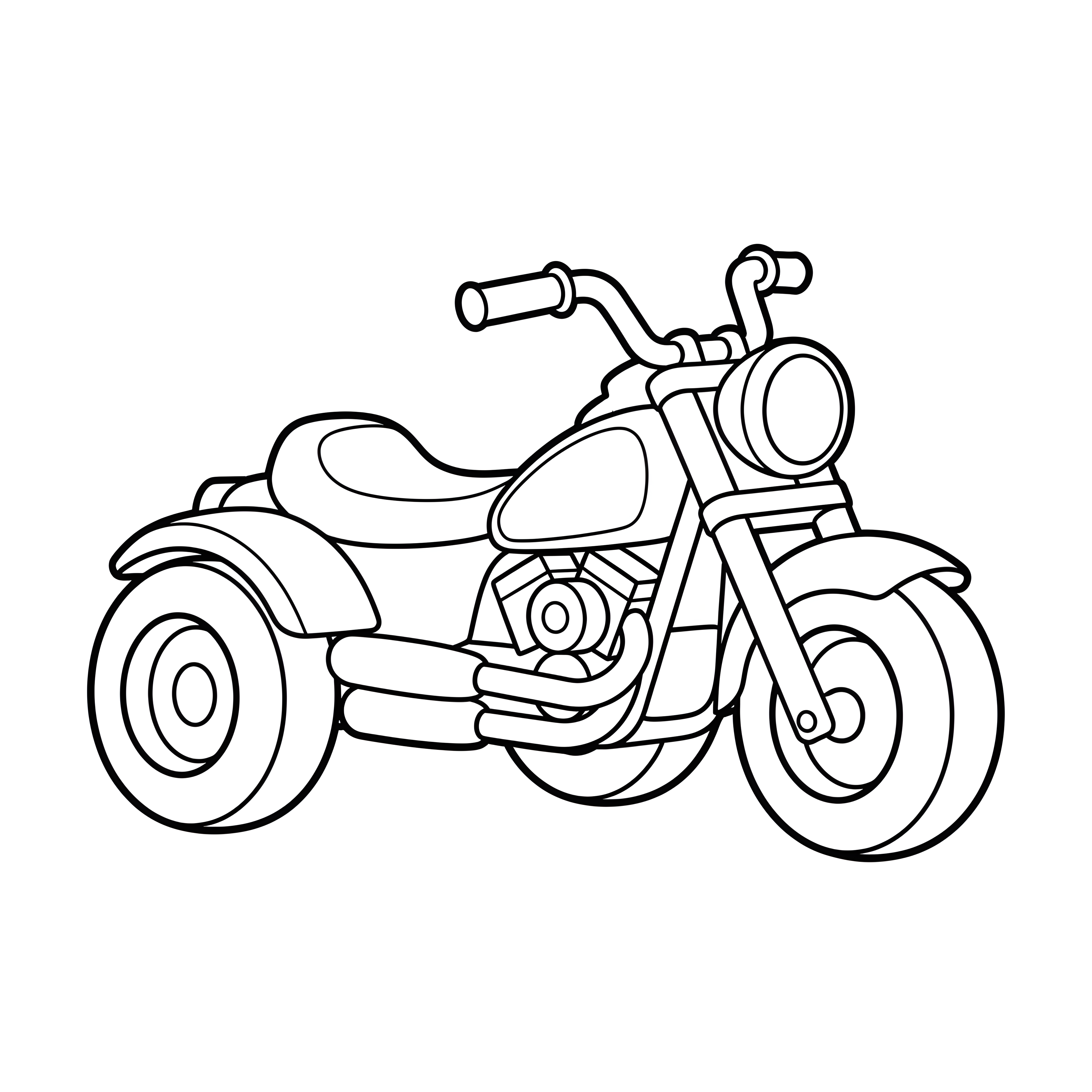 Dreirad-Motorrad stabil zum Ausmalen