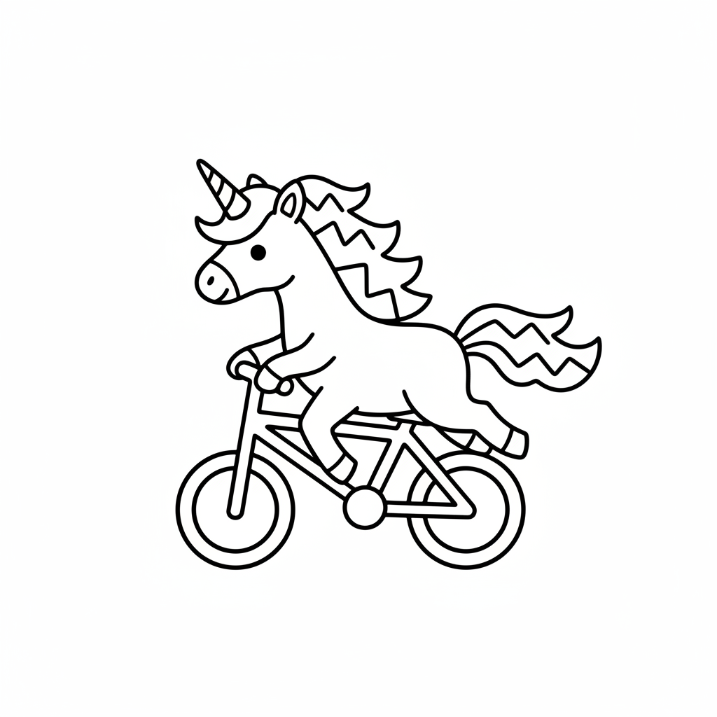 Einhorn auf Fahrrad