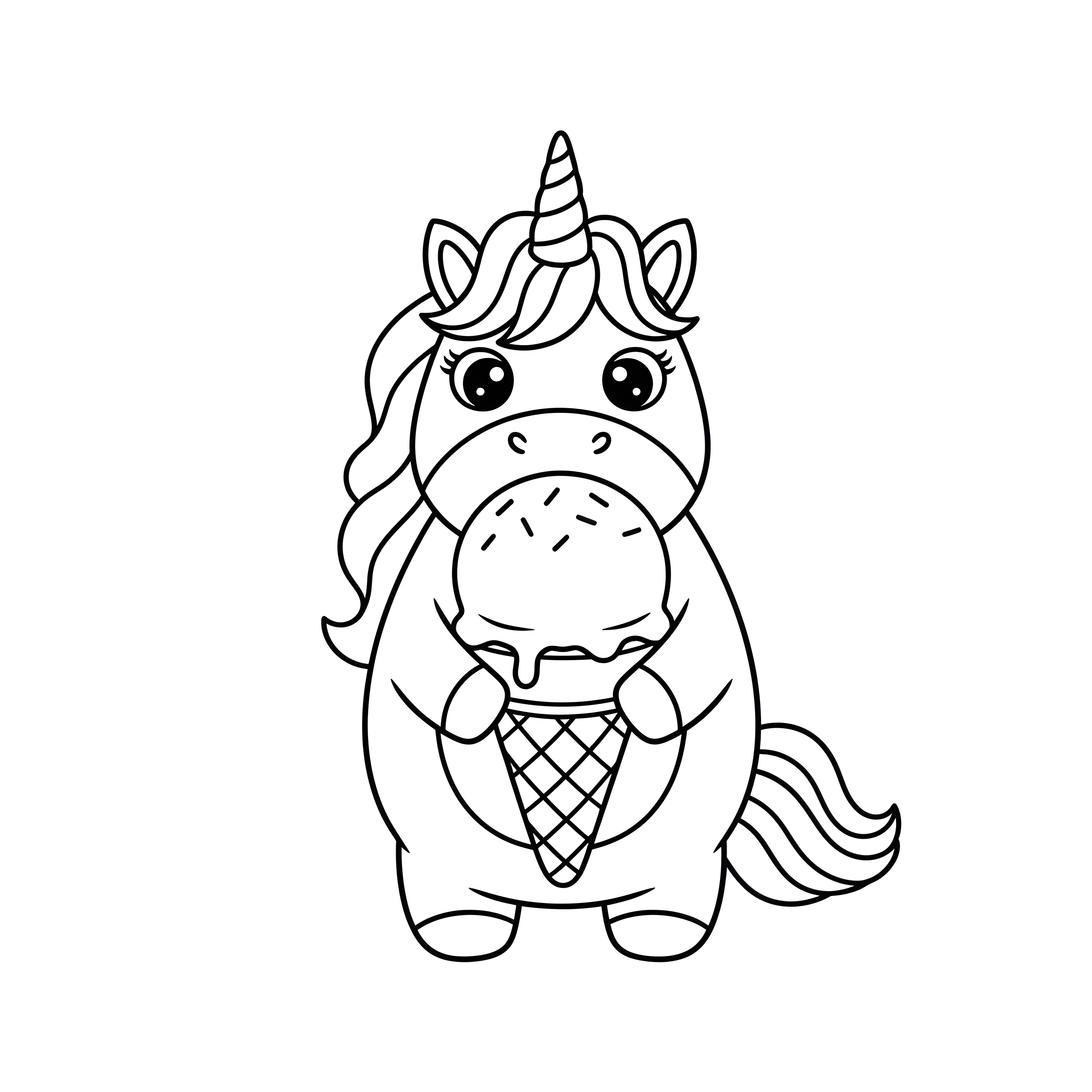 Magisches Einhorn mit leckerer Eistüte