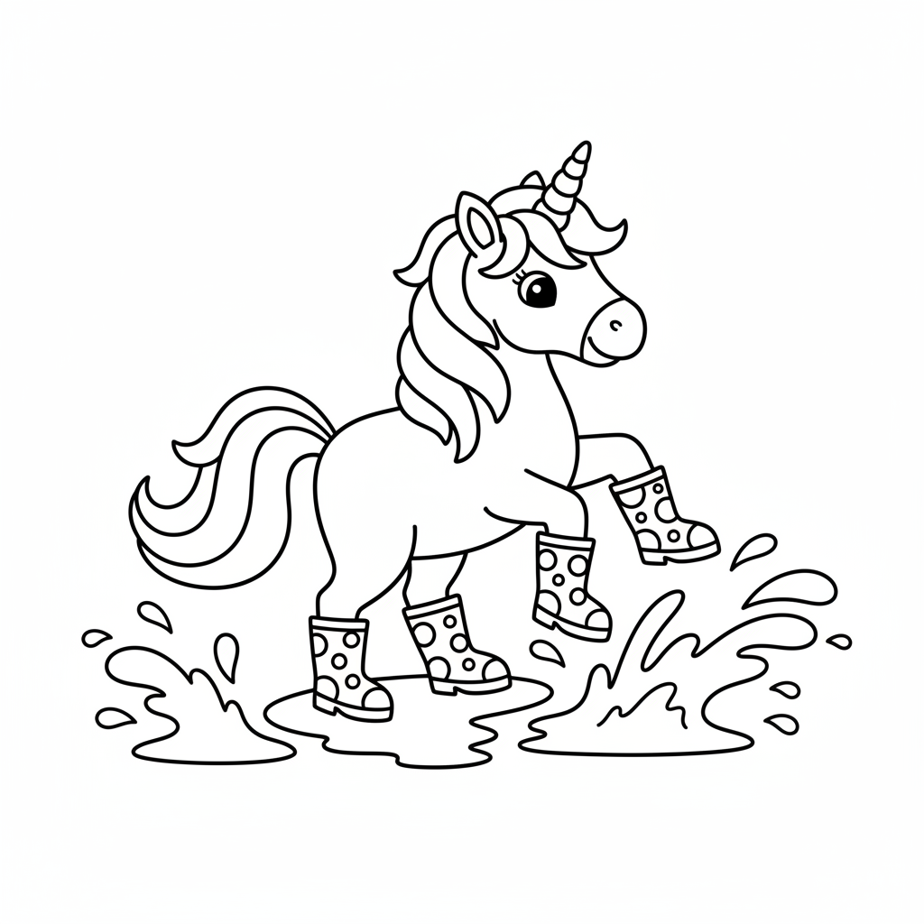 Einhorn in Gummistiefeln