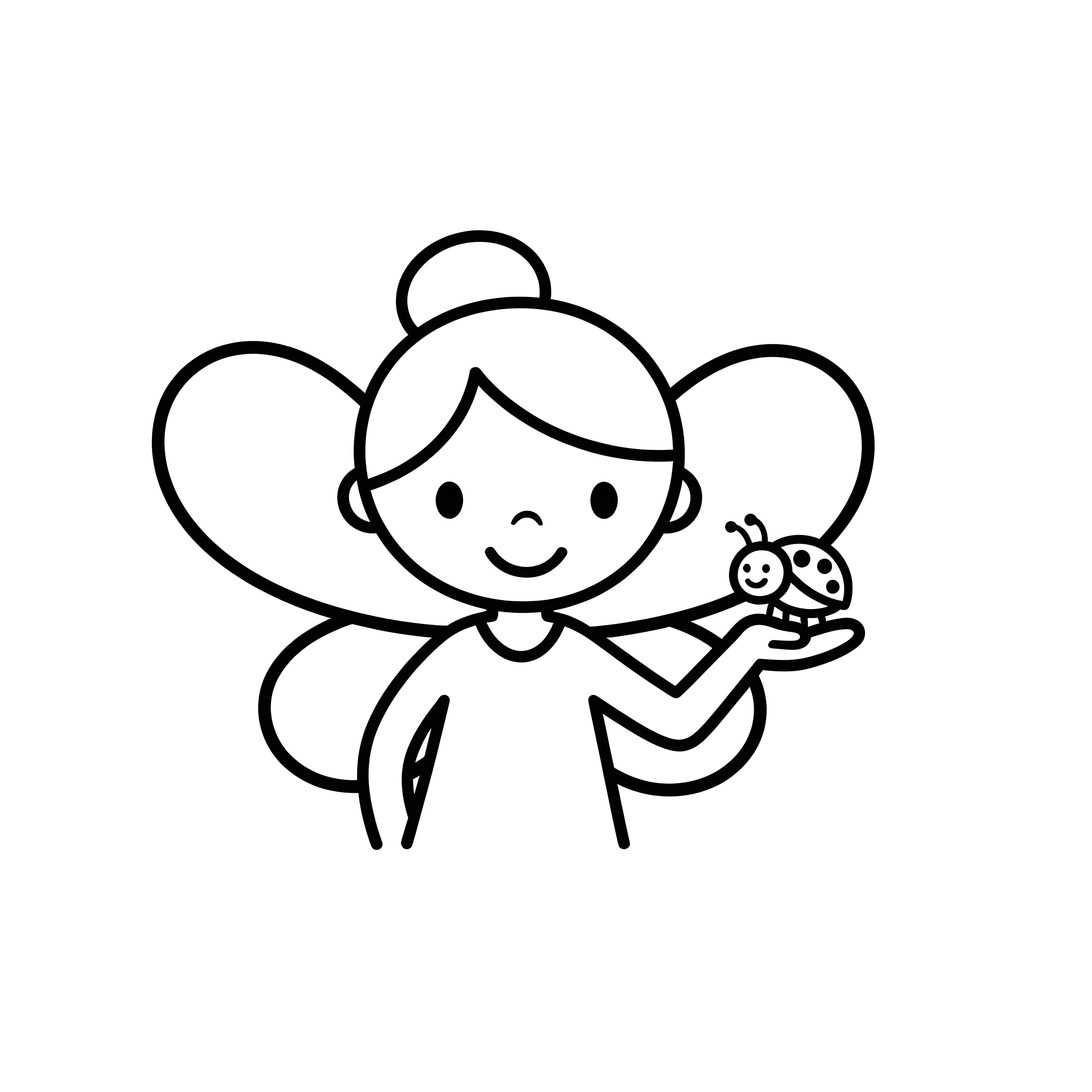 Fee mit Marienkäfer Ausmalbild für Kinder 3-5 Jahre