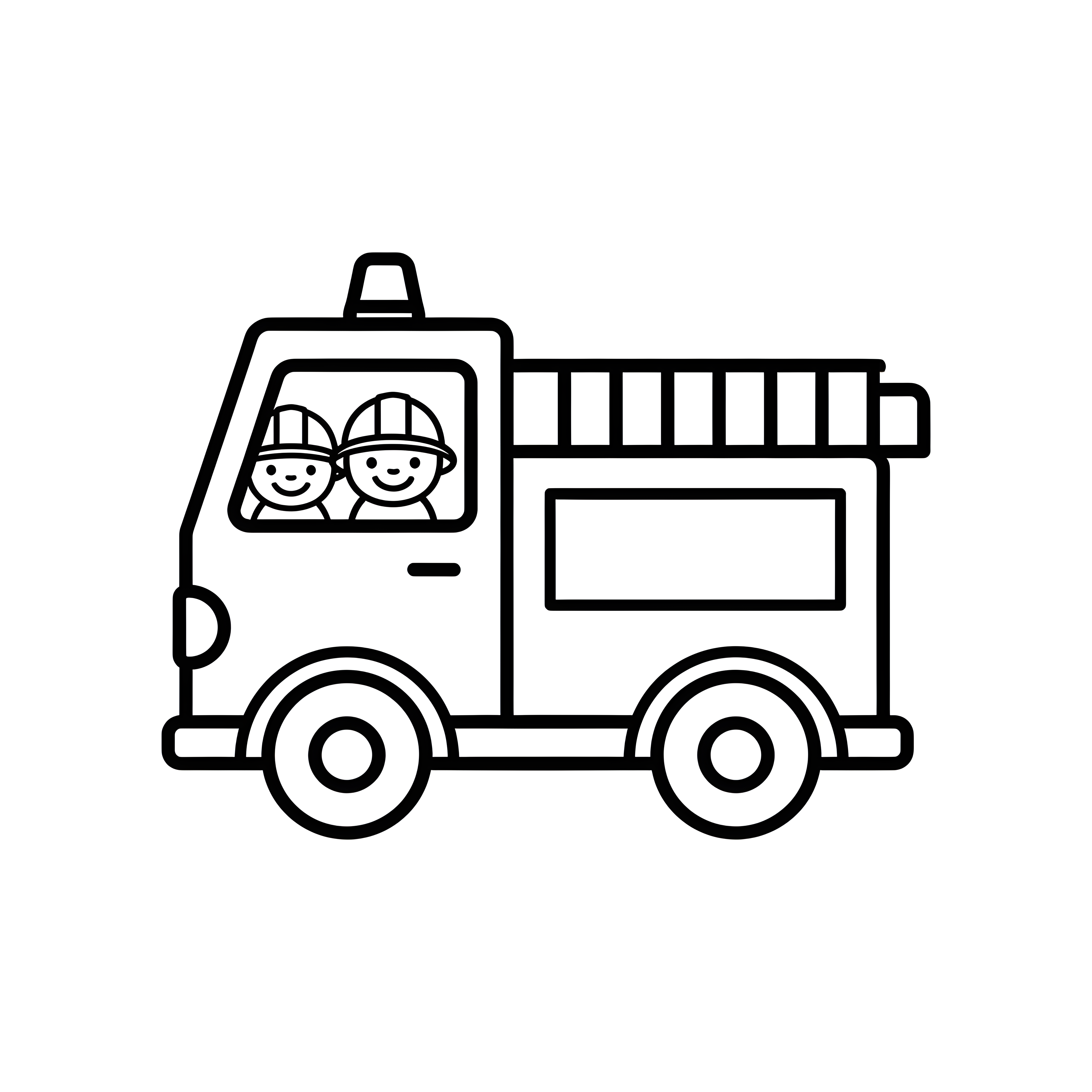 Feuerwehrauto mit zwei Feuerwehrleuten