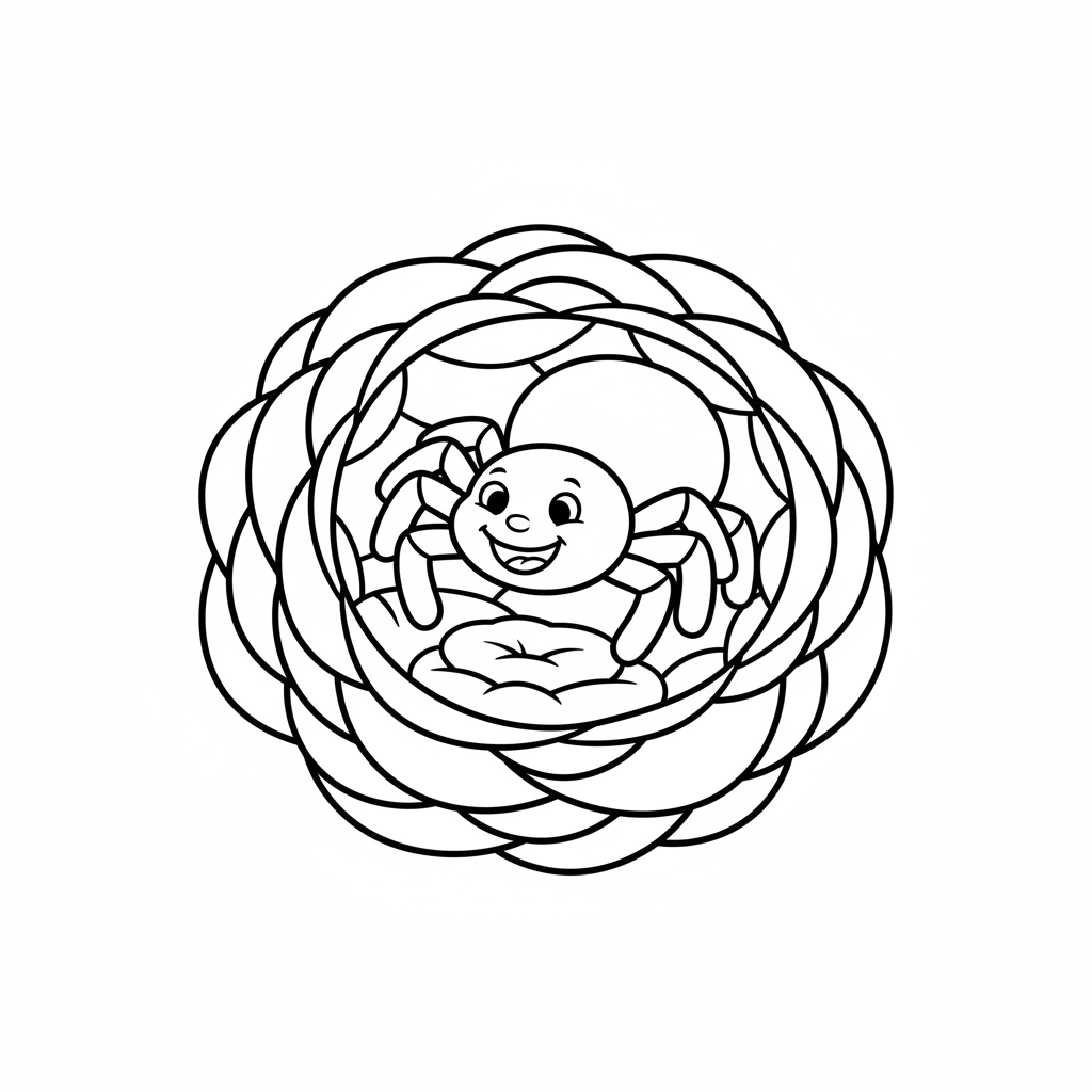 Freundliche Spinne im Nest