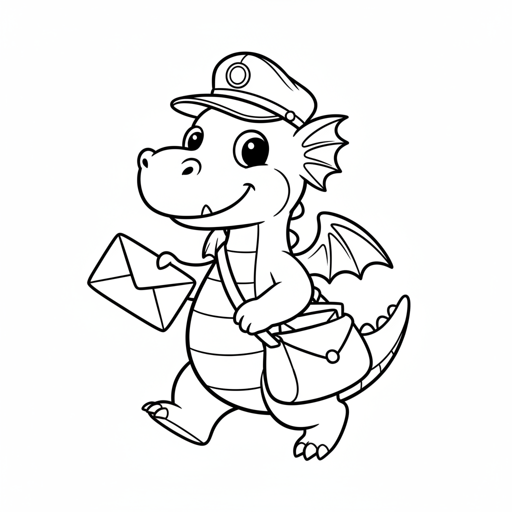 Freundlicher Drachen-Briefträger