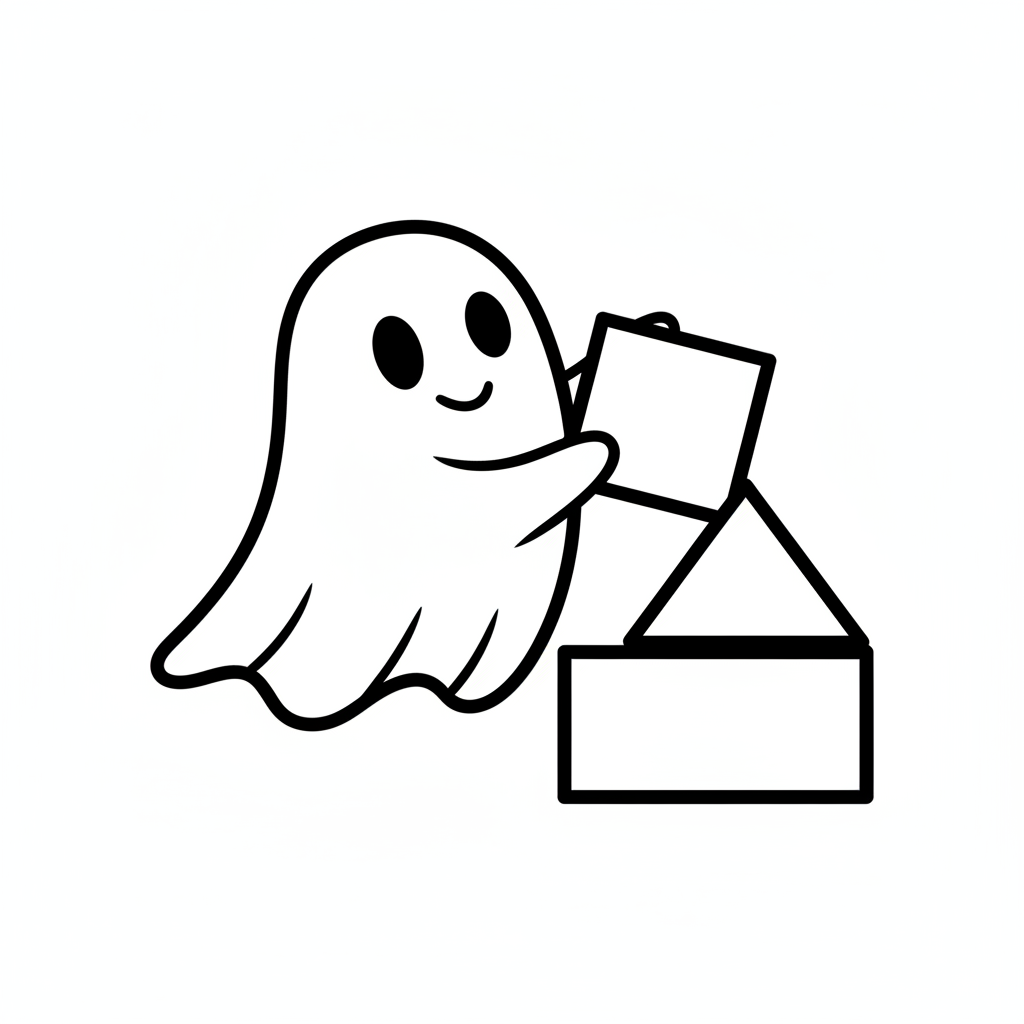 Freundlicher Geist mit Bauklötzen