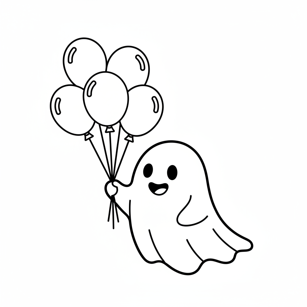 Fröhlicher Geist mit Luftballons