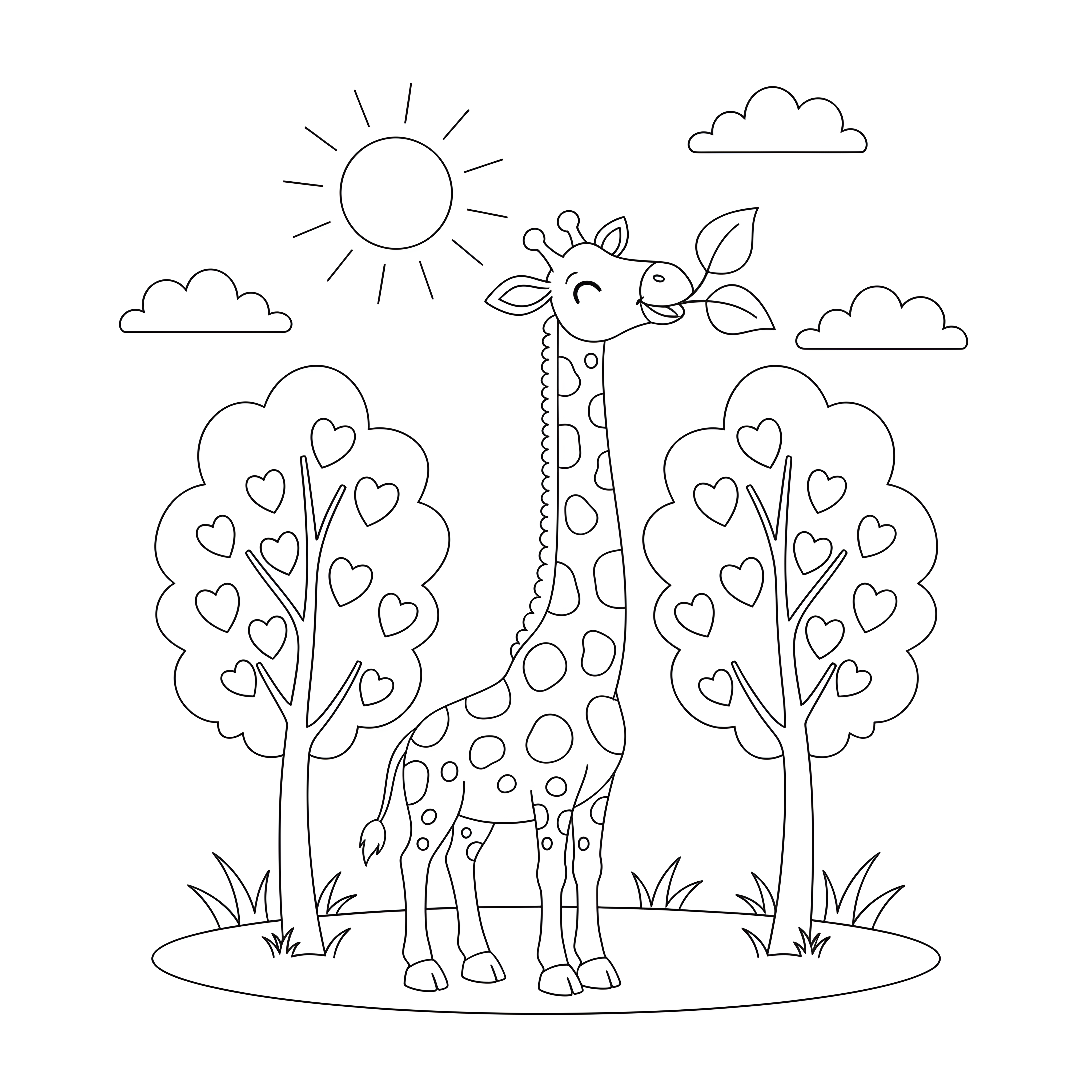 Giraffe frisst Blätter von hohen Bäumen im Zoo