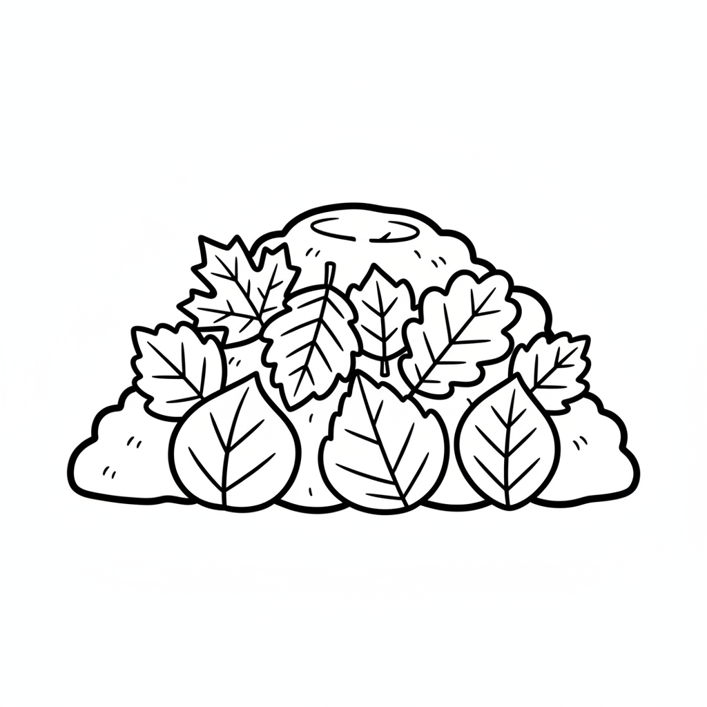 Großer Laubhaufen mit Blättern