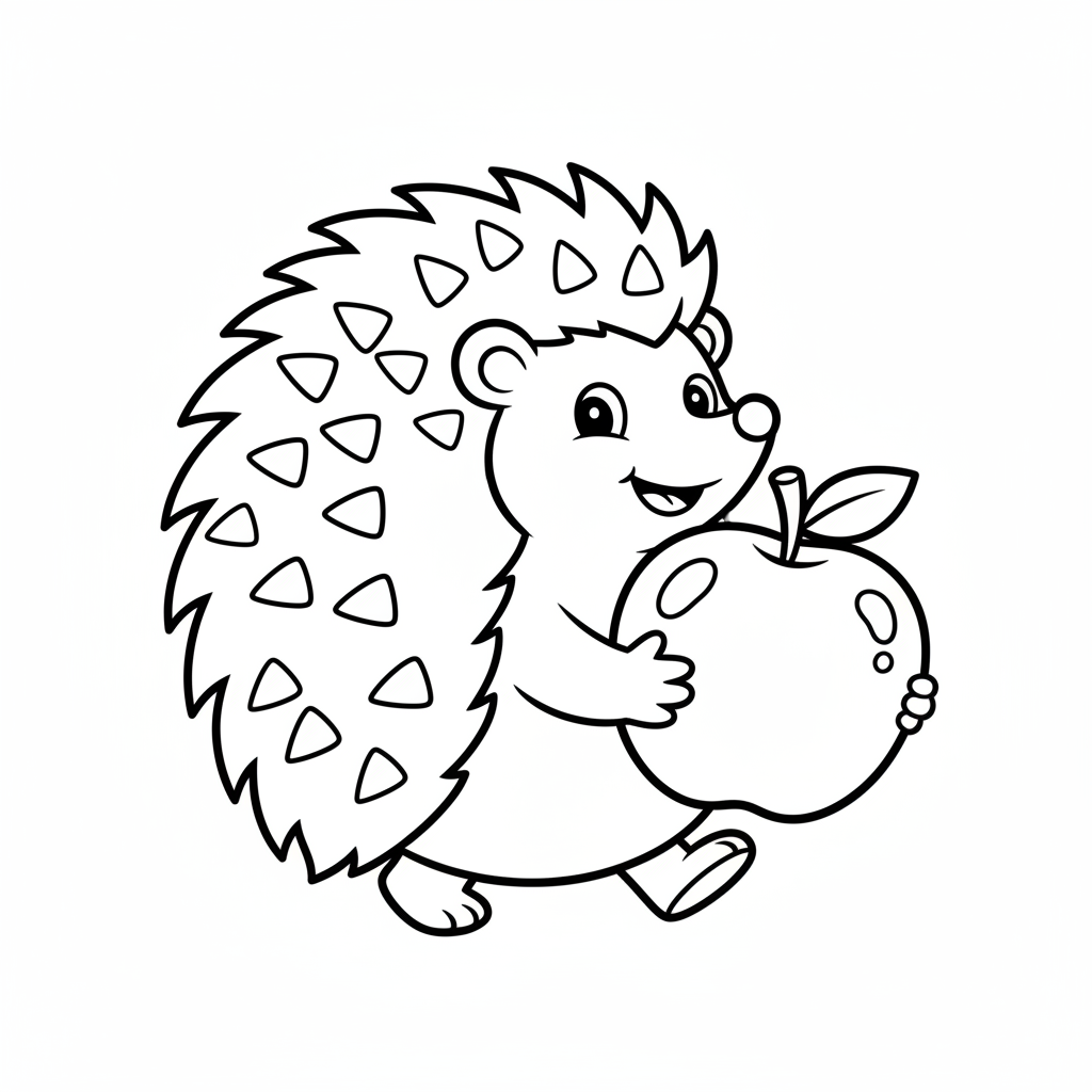 Igel mit Apfel