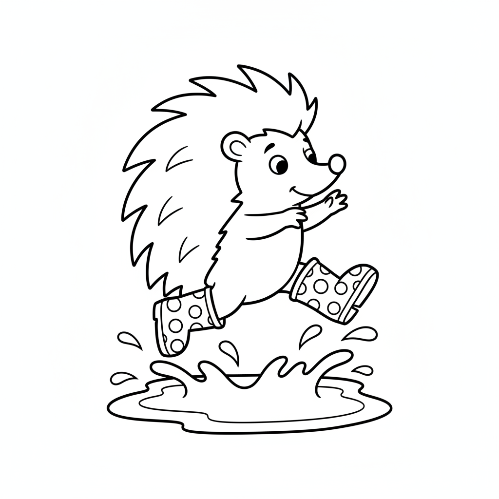 Igel mit Gummistiefeln