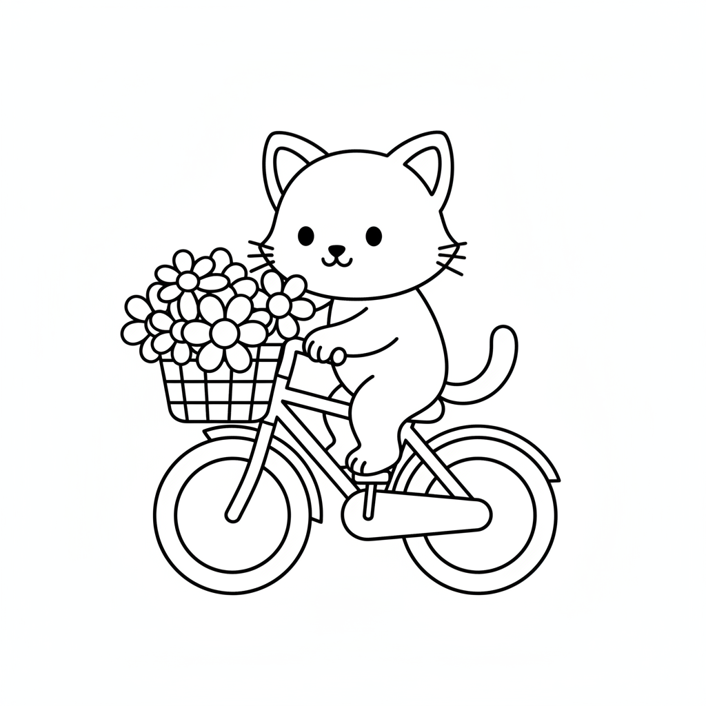 Kätzchen auf dem Fahrrad