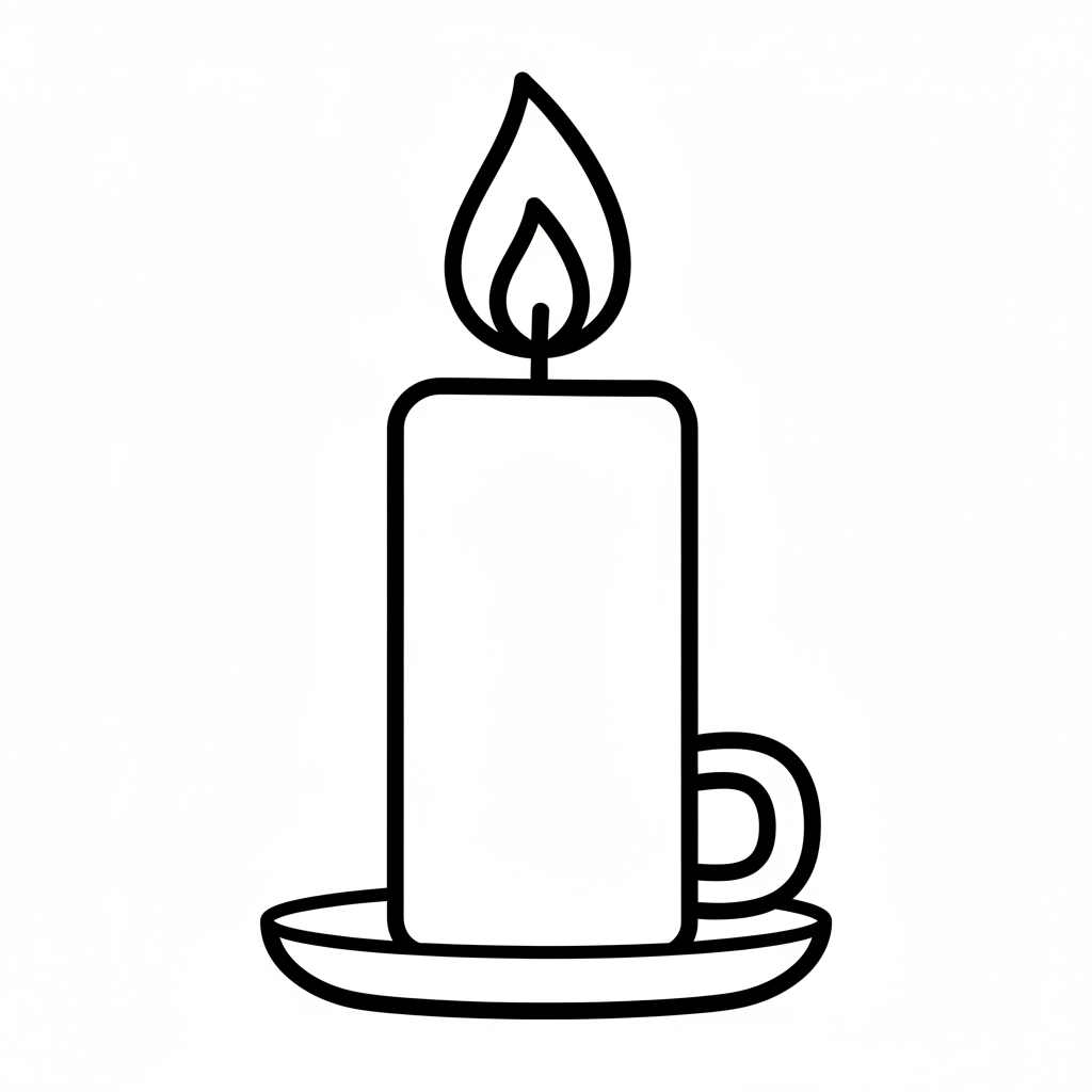 Brennende Kerze im runden Halter