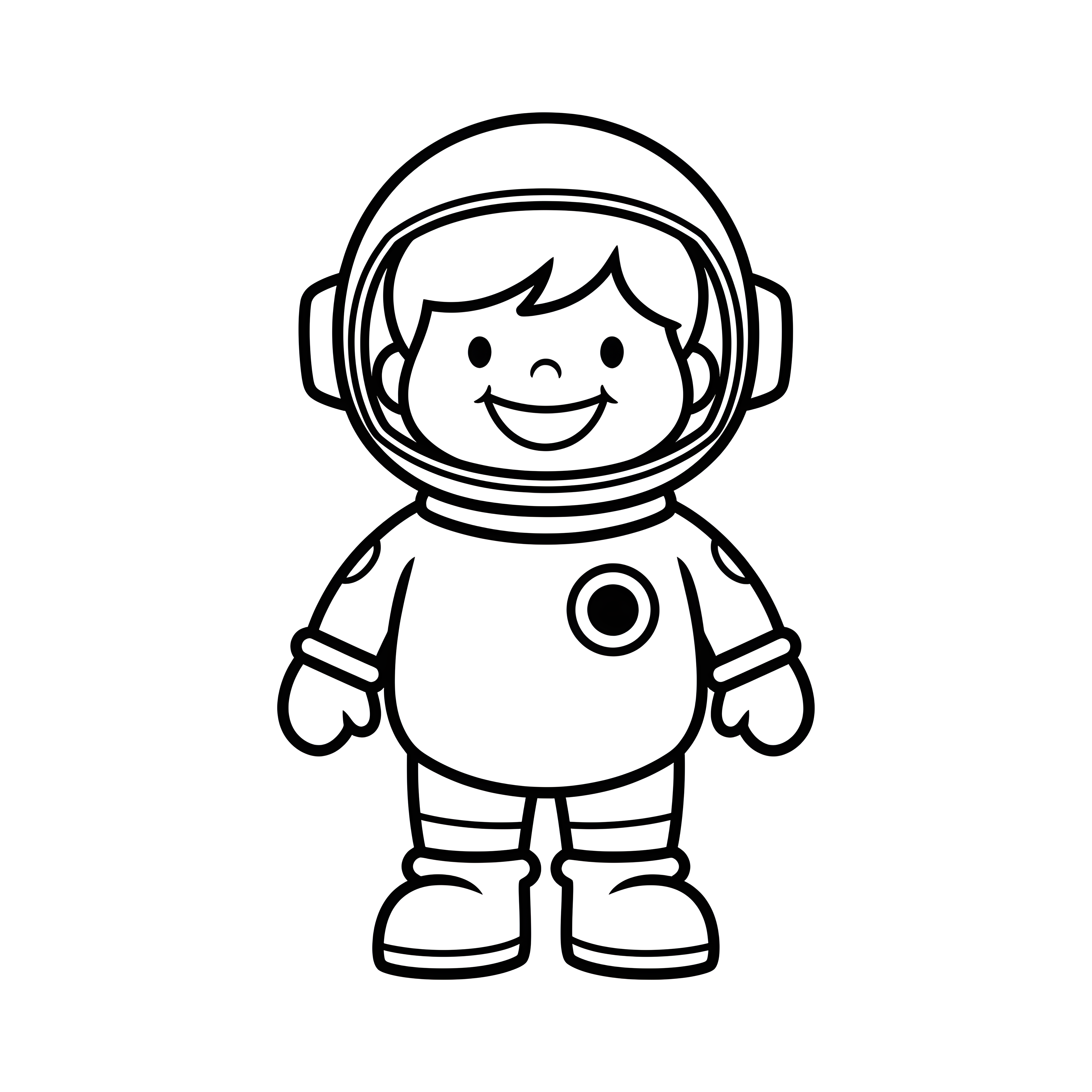 Kind als Astronaut verkleidet zum Ausmalen