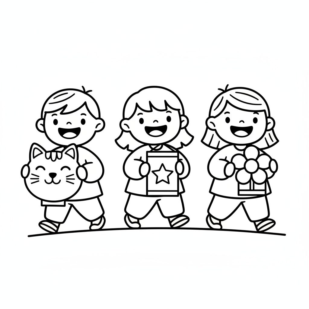 Kinder mit Laternen St. Martin