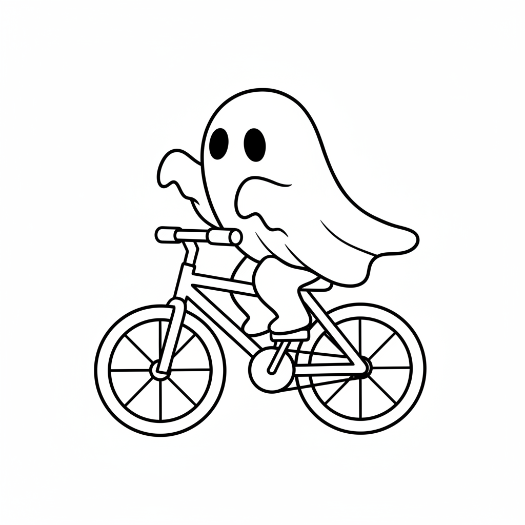 Kleiner Geist auf Fahrrad