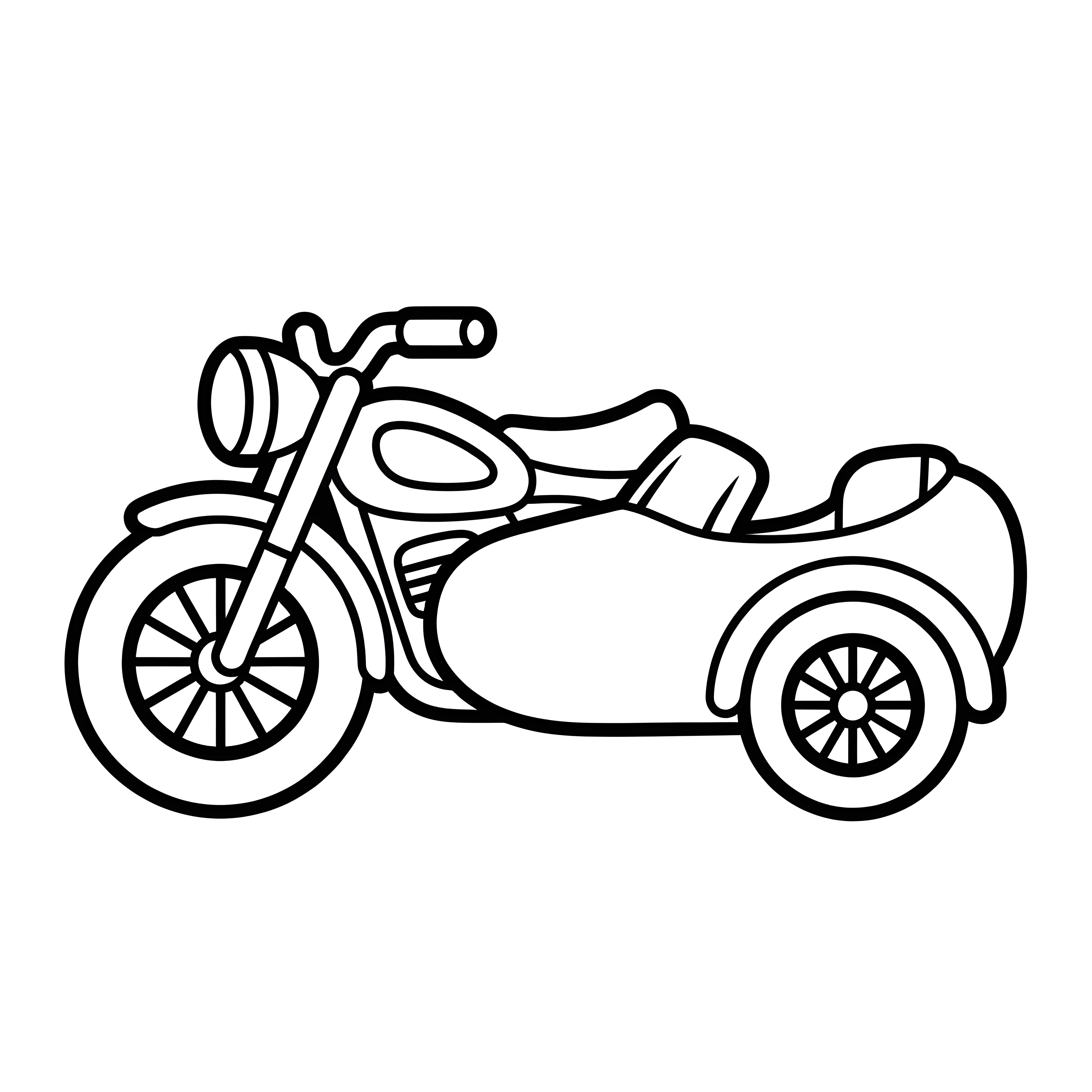 Motorrad mit Beiwagen zum Ausmalen