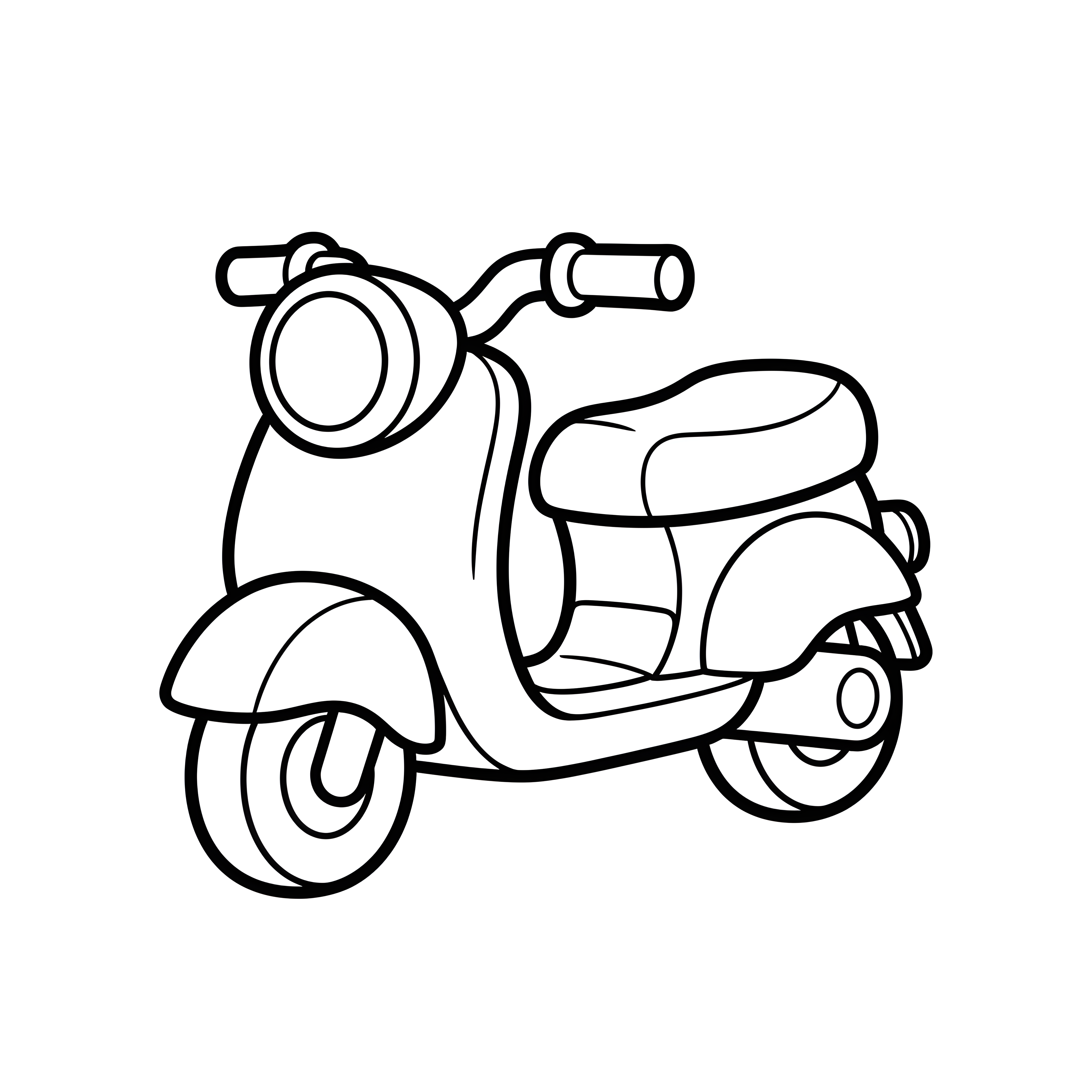 Motorroller für Kinder zum Ausmalen