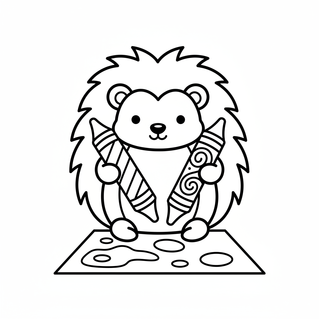 Niedlicher Igel mit Stiften