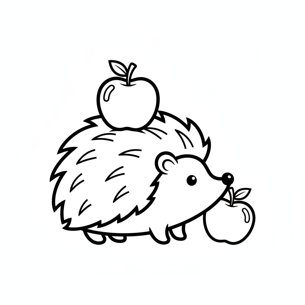 Igel mit Äpfeln