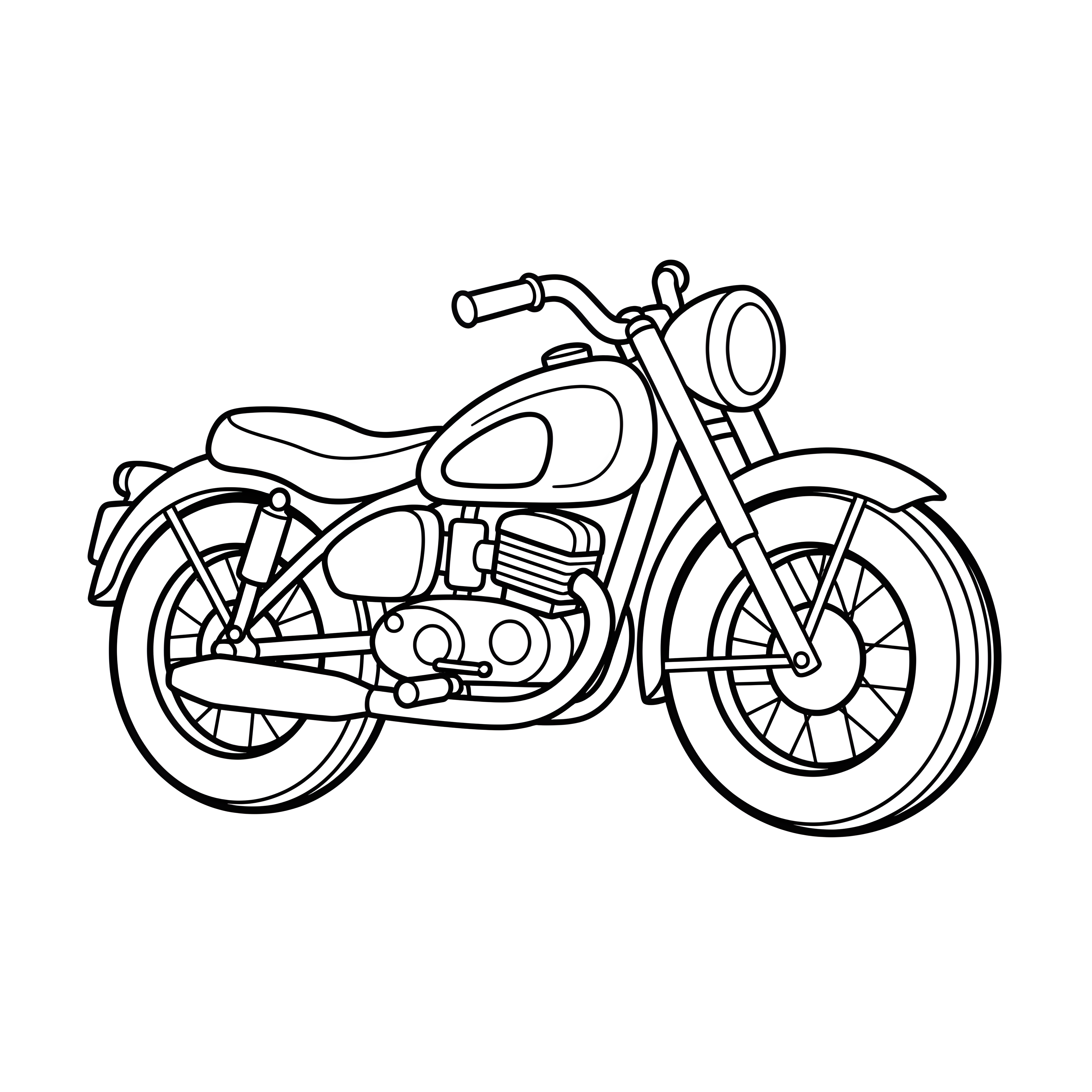 Oldtimer-Motorrad klassisch zum Ausmalen