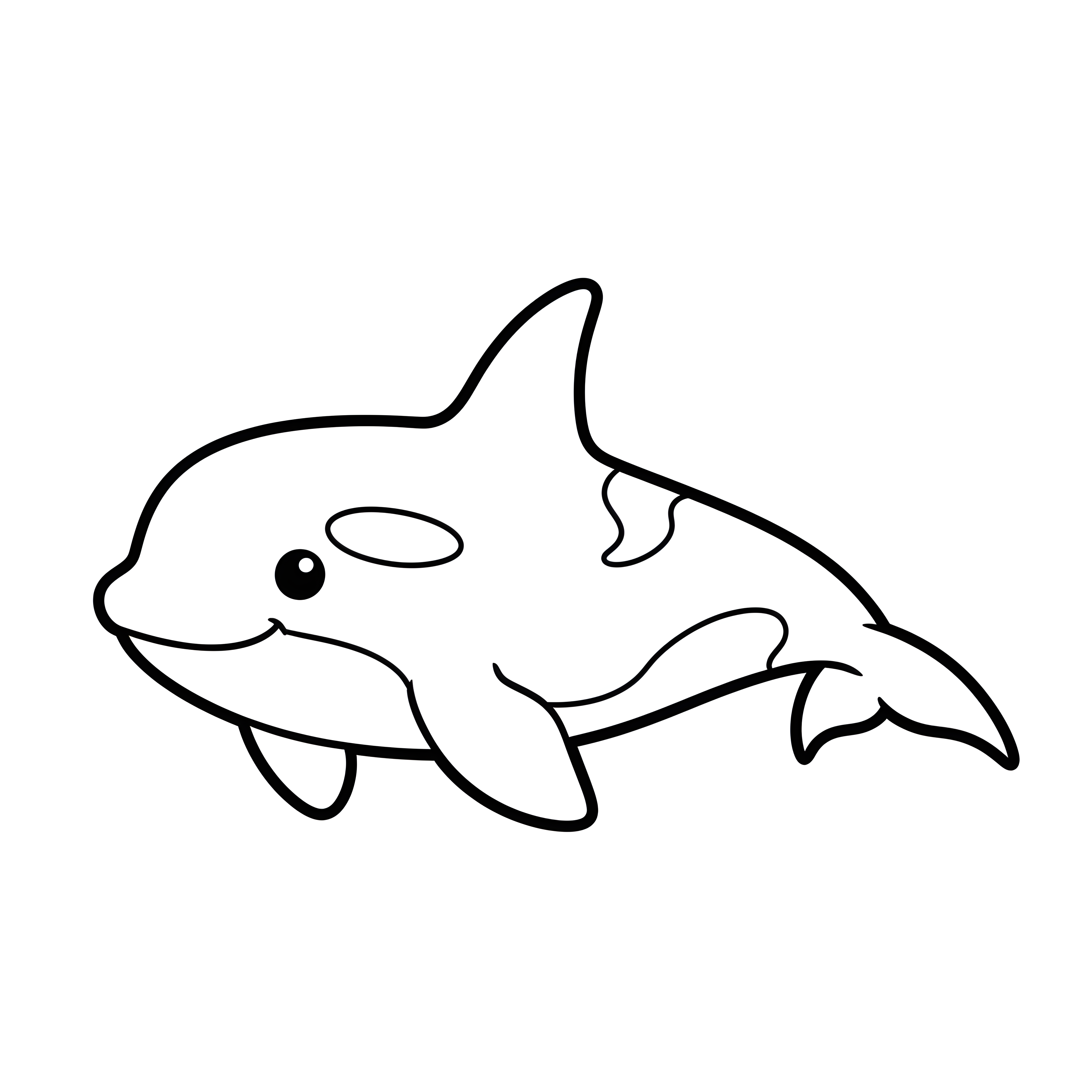 Orca-Wal schwimmt durchs Meer zum Ausmalen