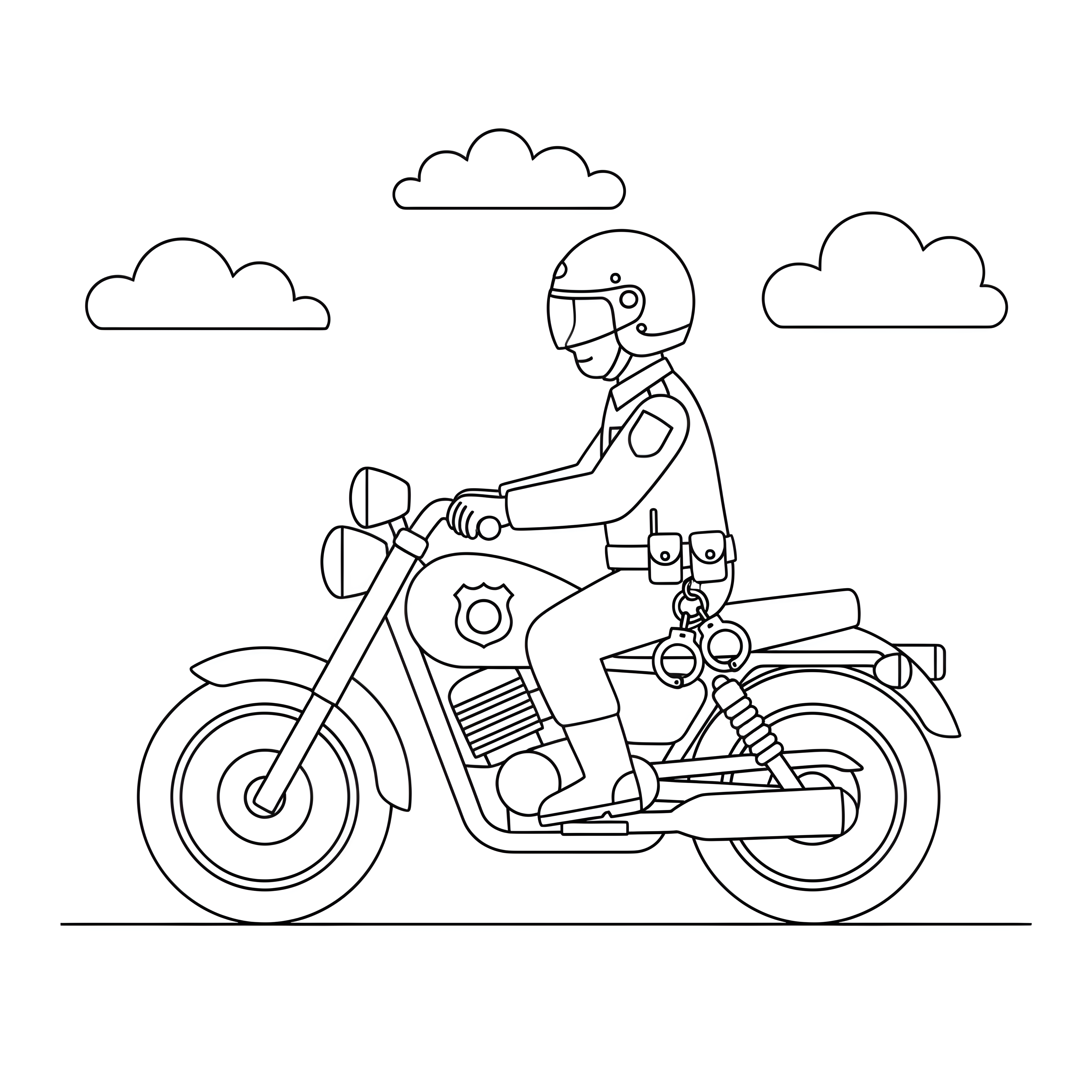 Polizeimotorrad im Einsatz mit Polizist