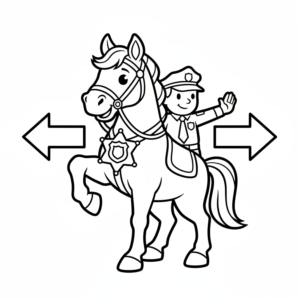 Polizeireiter auf Pferd