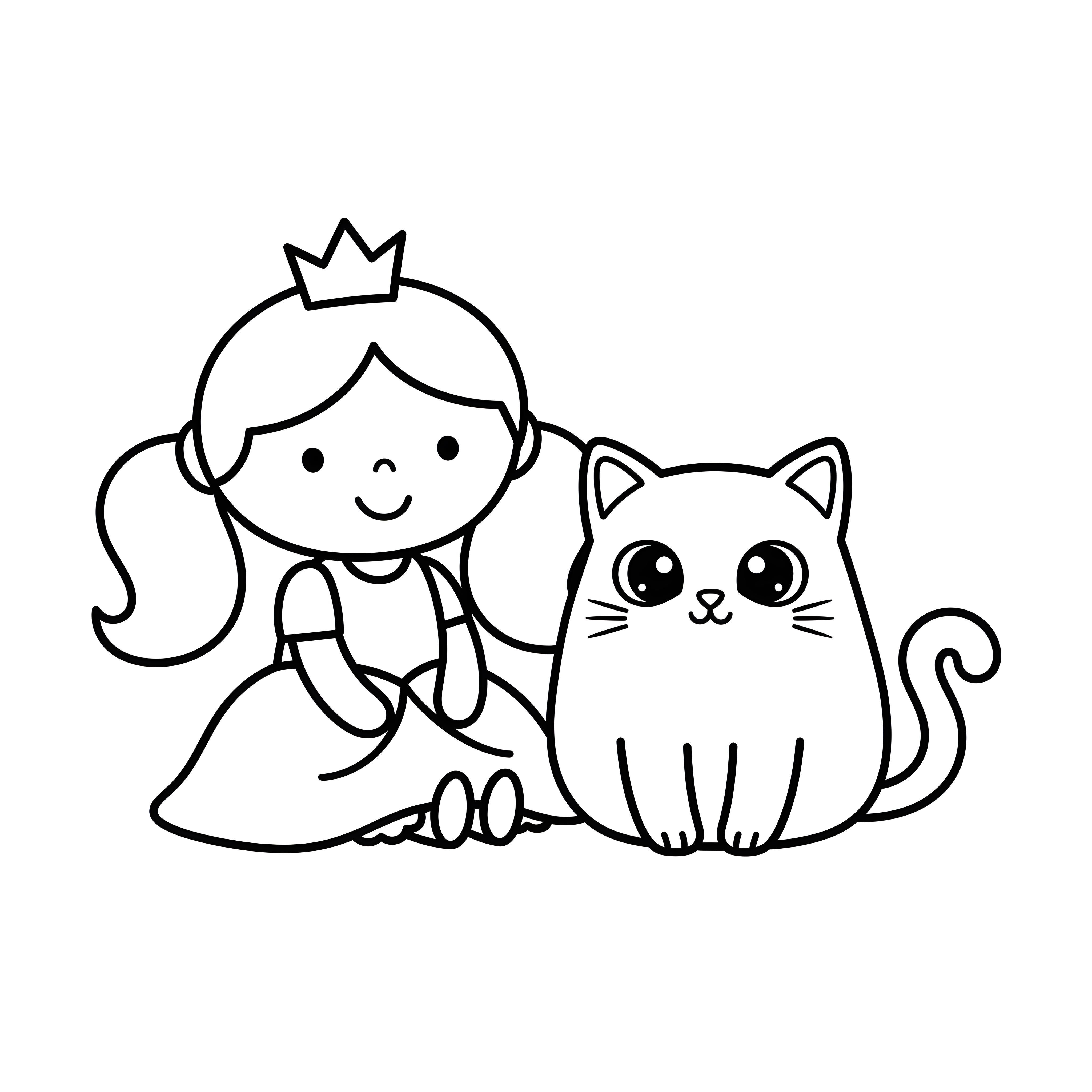 Prinzessin mit Katze