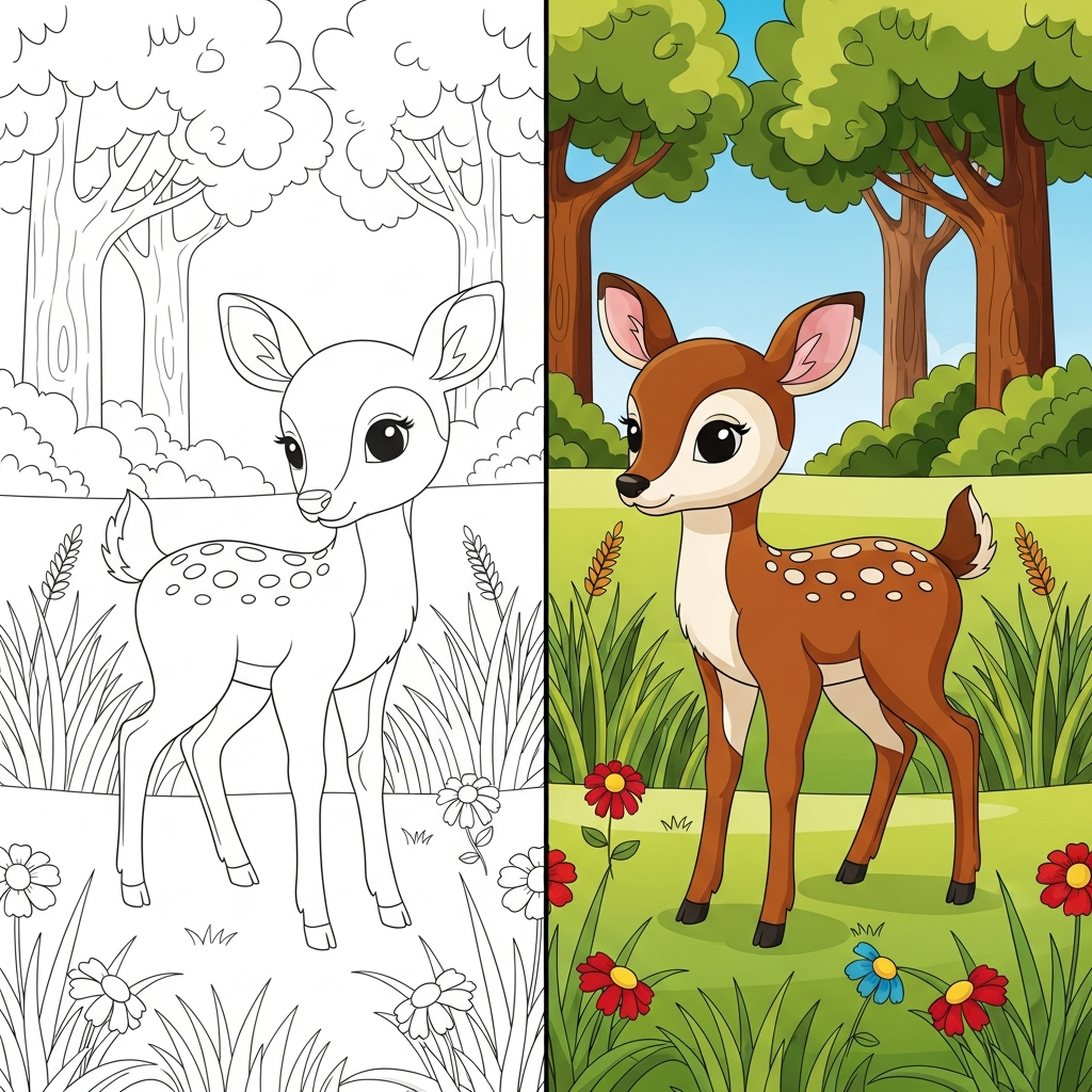 1 Reh Ausmalbilder - Kostenlose Malvorlagen Ausmalbilder