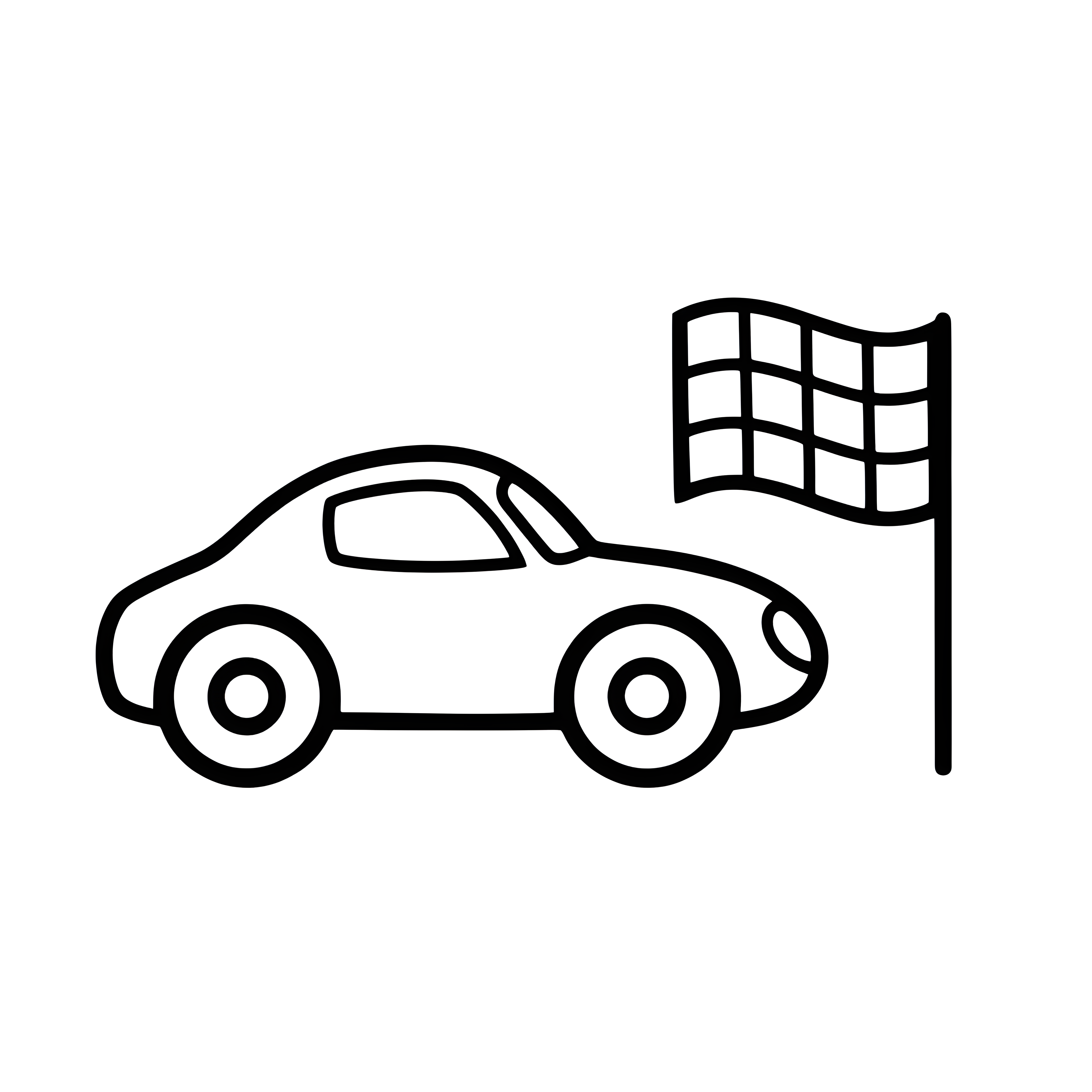 Rennauto mit Zielflagge