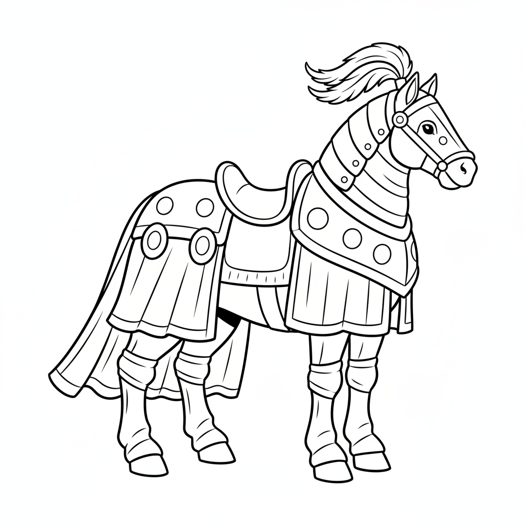 Ritterpferd in Rüstung