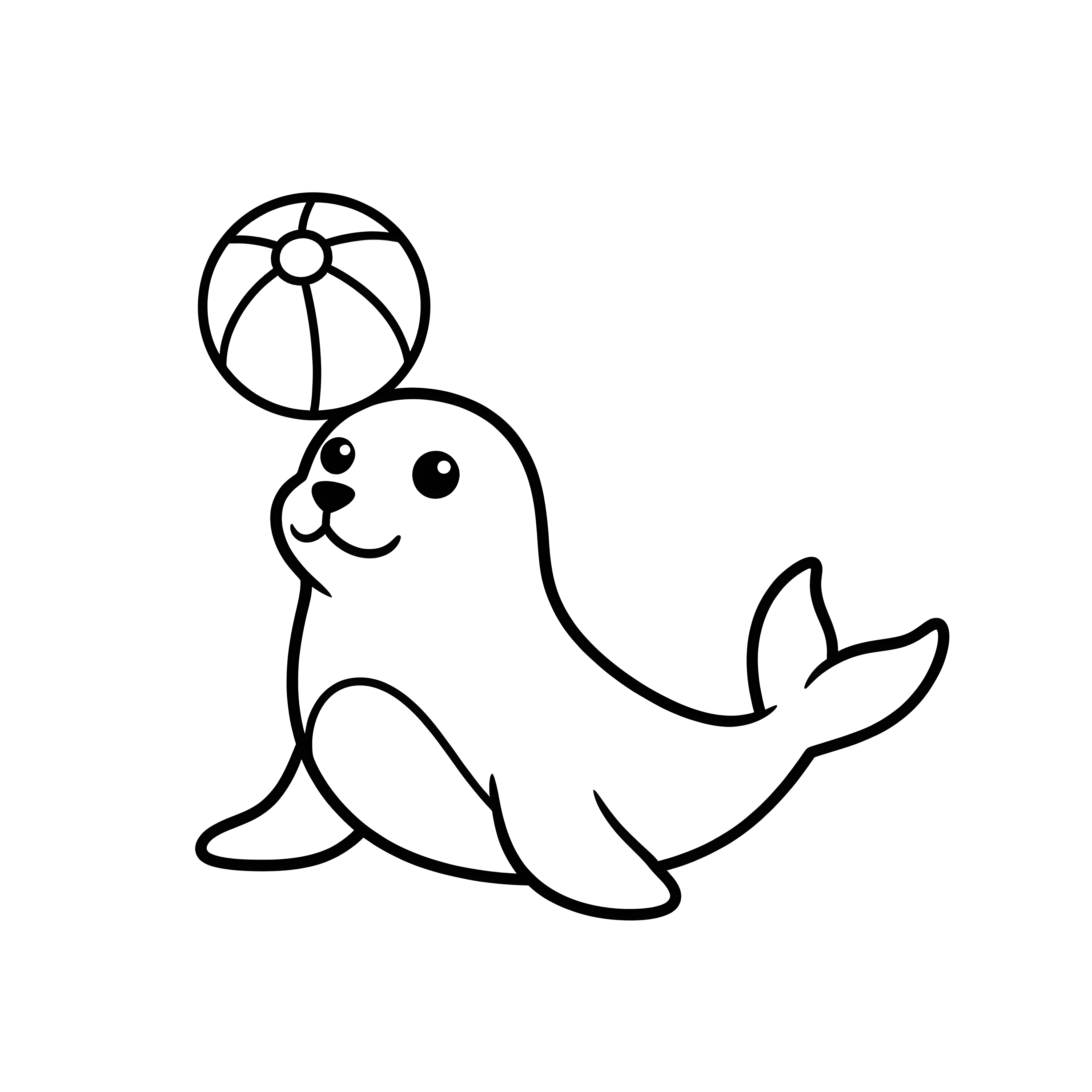 Robbe im Zoo Ausmalbild für Kinder 3-5 Jahre