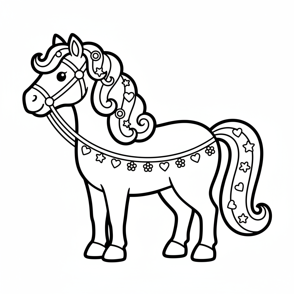 Pferd mit lockiger Mähne