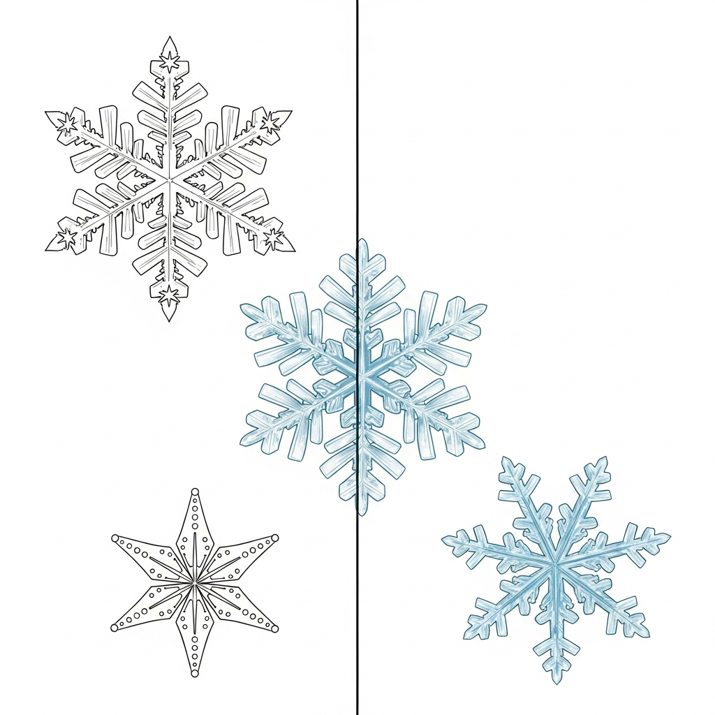 1 Schneeflocken Ausmalbilder - Kostenlose Malvorlagen Ausmalbilder