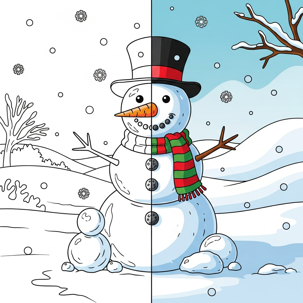 5 Schneemann Ausmalbilder - Kostenlose Malvorlagen Ausmalbilder