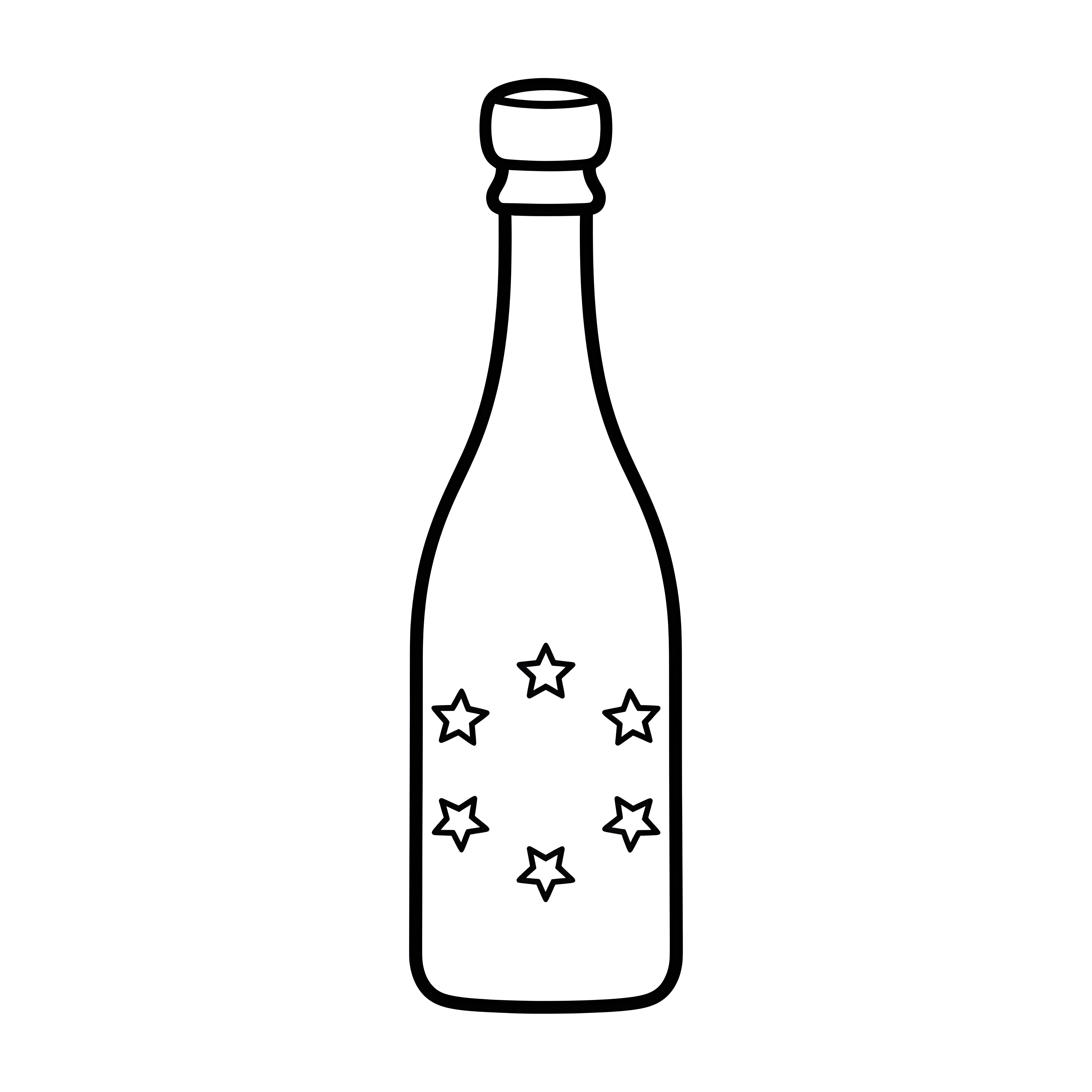 Sektflasche mit Sternen zum Silvester