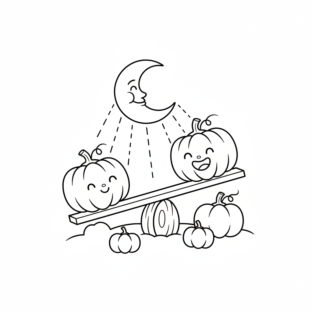 Süße Kürbisse auf der Wippe