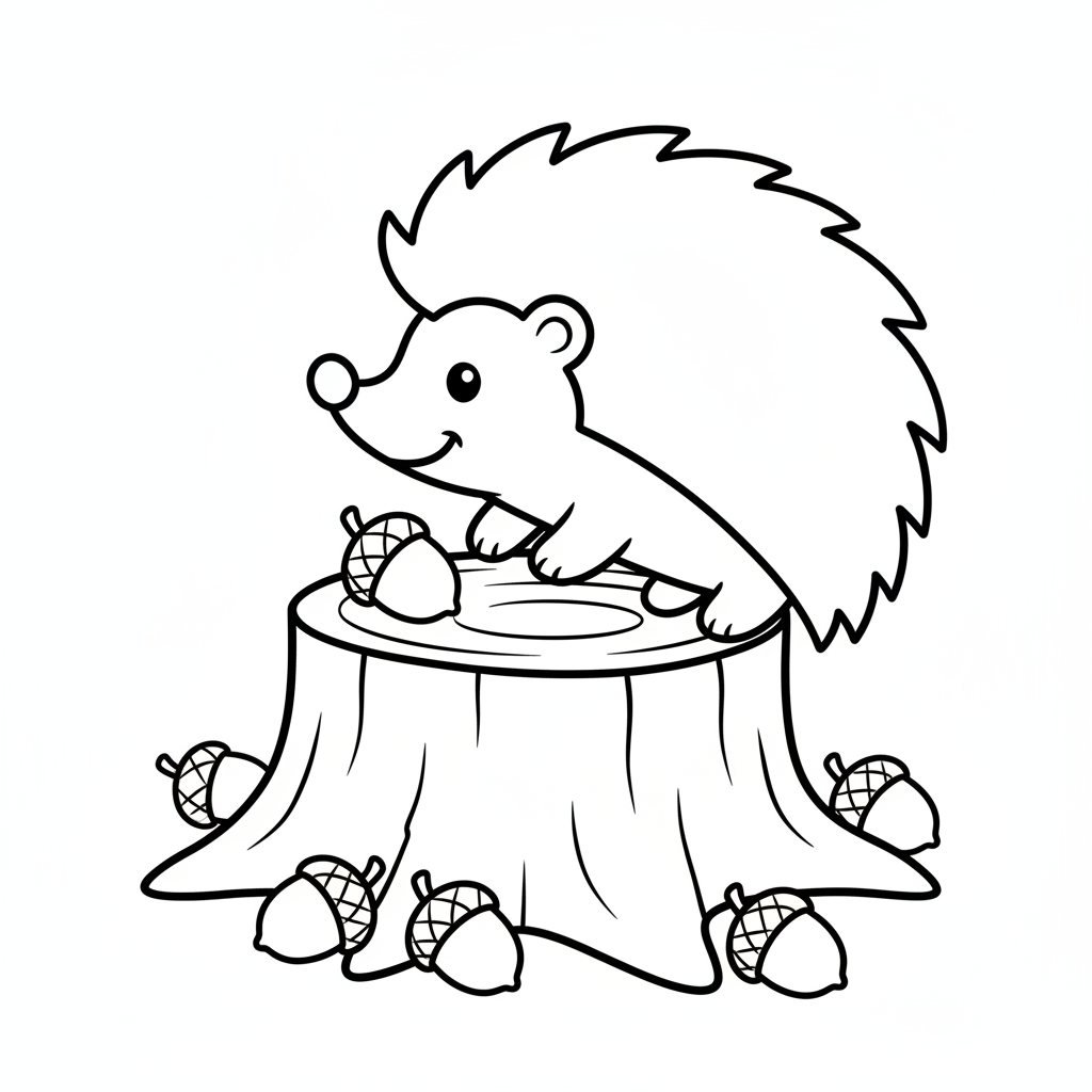 Süßer Igel auf Baumstumpf