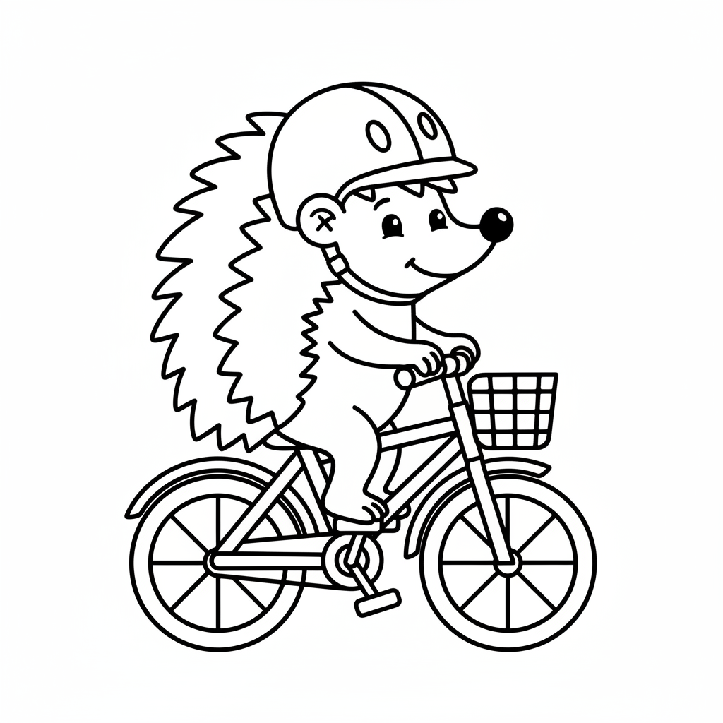 Süßer Igel auf dem Fahrrad