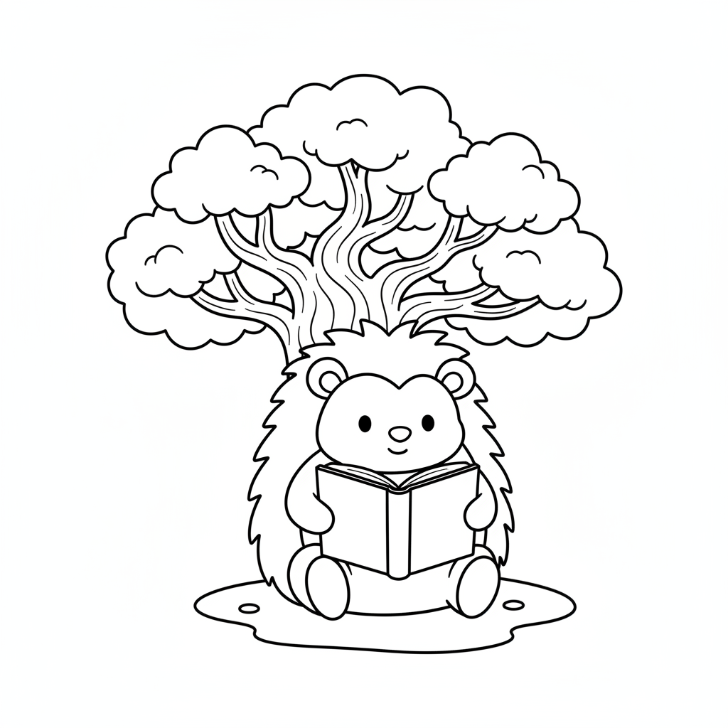 Süßer Igel mit Buch