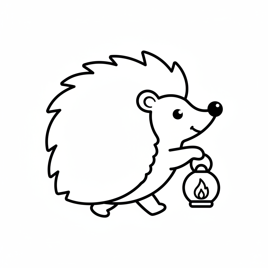 Süßer Igel mit Laterne